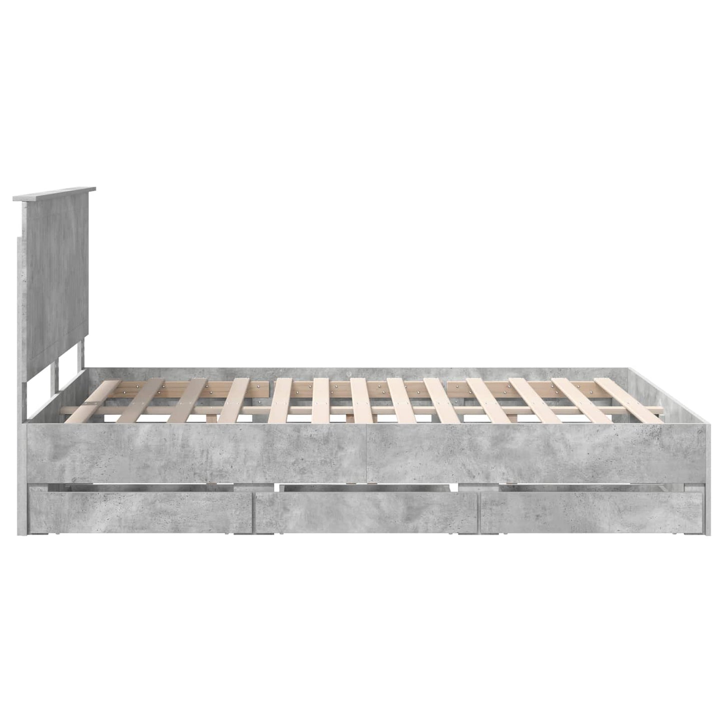 Bedframe met lade Beton Grijs 150 x 200 cm Ingenieurshout is nu te koop bij PeponiXL, paradijselijk wonen!