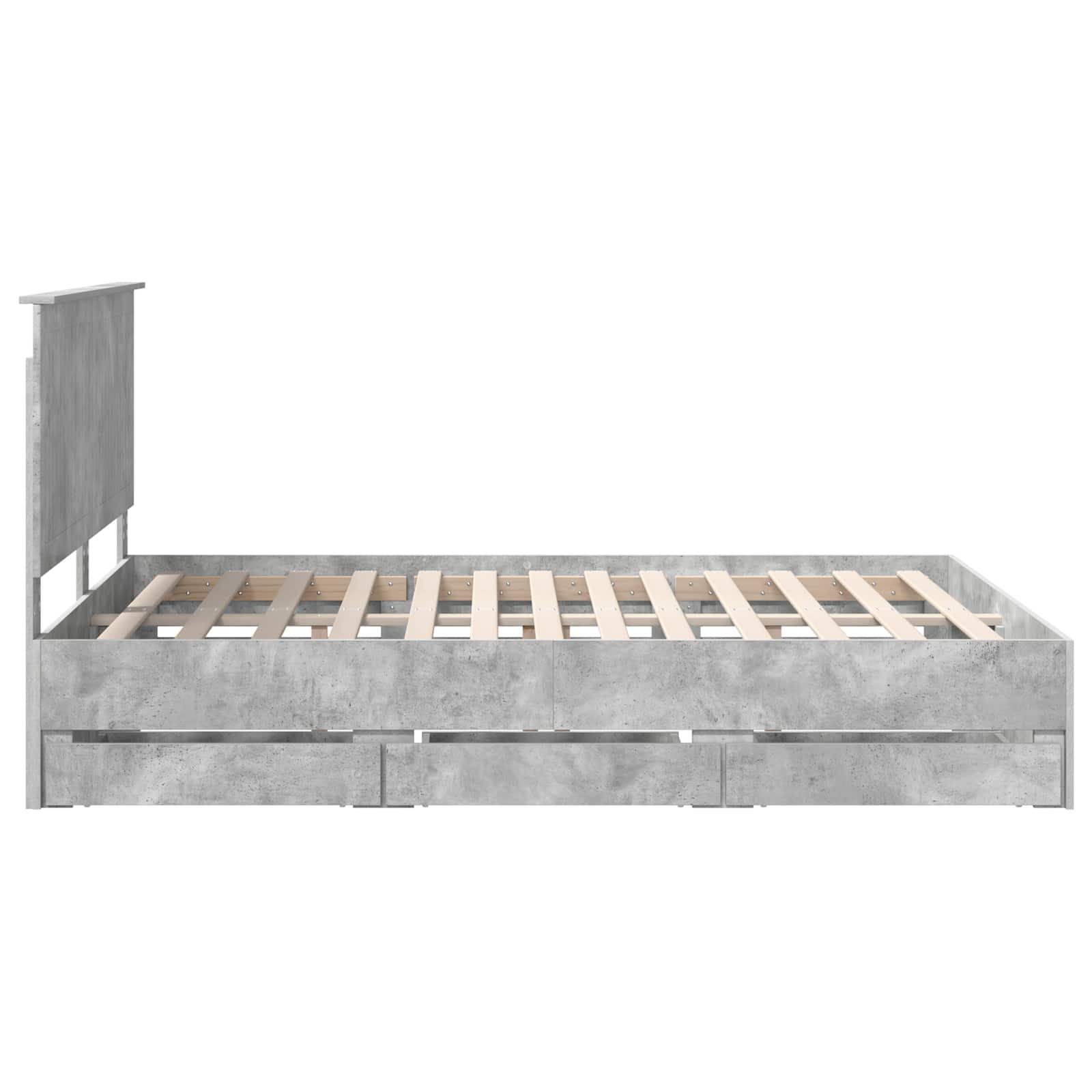 Bedframe met lade Beton Grijs 150 x 200 cm Ingenieurshout is nu te koop bij PeponiXL, paradijselijk wonen!