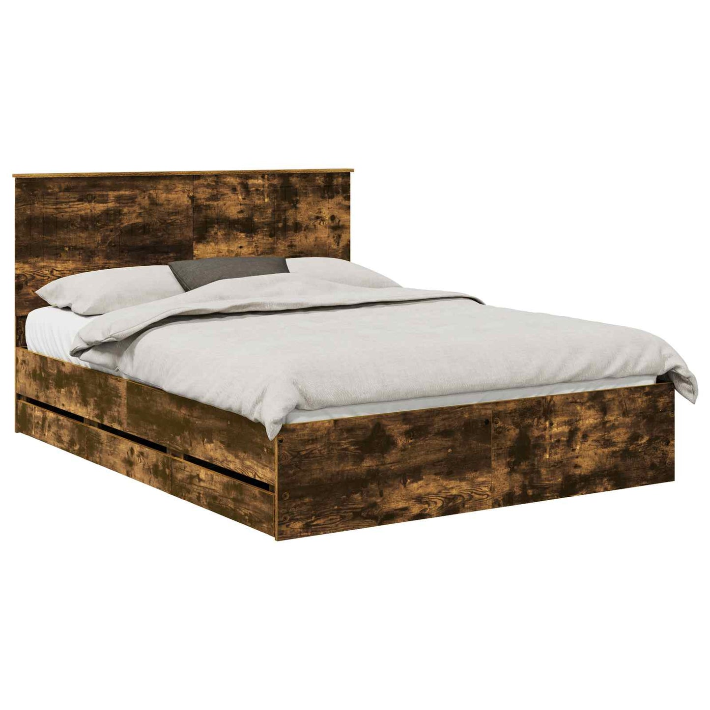 Bedframe met lade Gerookt eiken 150 x 200 cm Ingenieurshout is nu te koop bij PeponiXL, paradijselijk wonen!