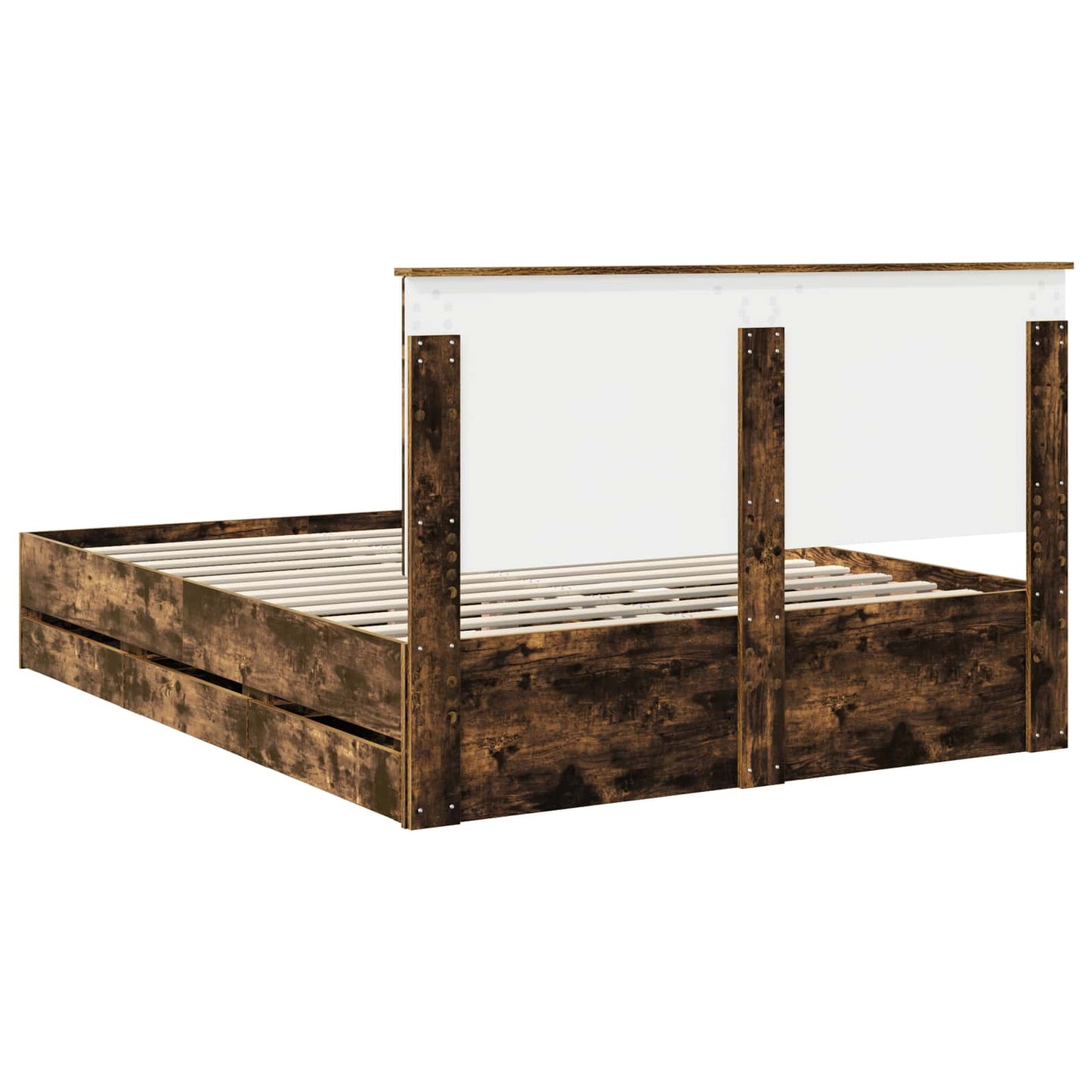 Bedframe met lade Gerookt eiken 150 x 200 cm Ingenieurshout is nu te koop bij PeponiXL, paradijselijk wonen!