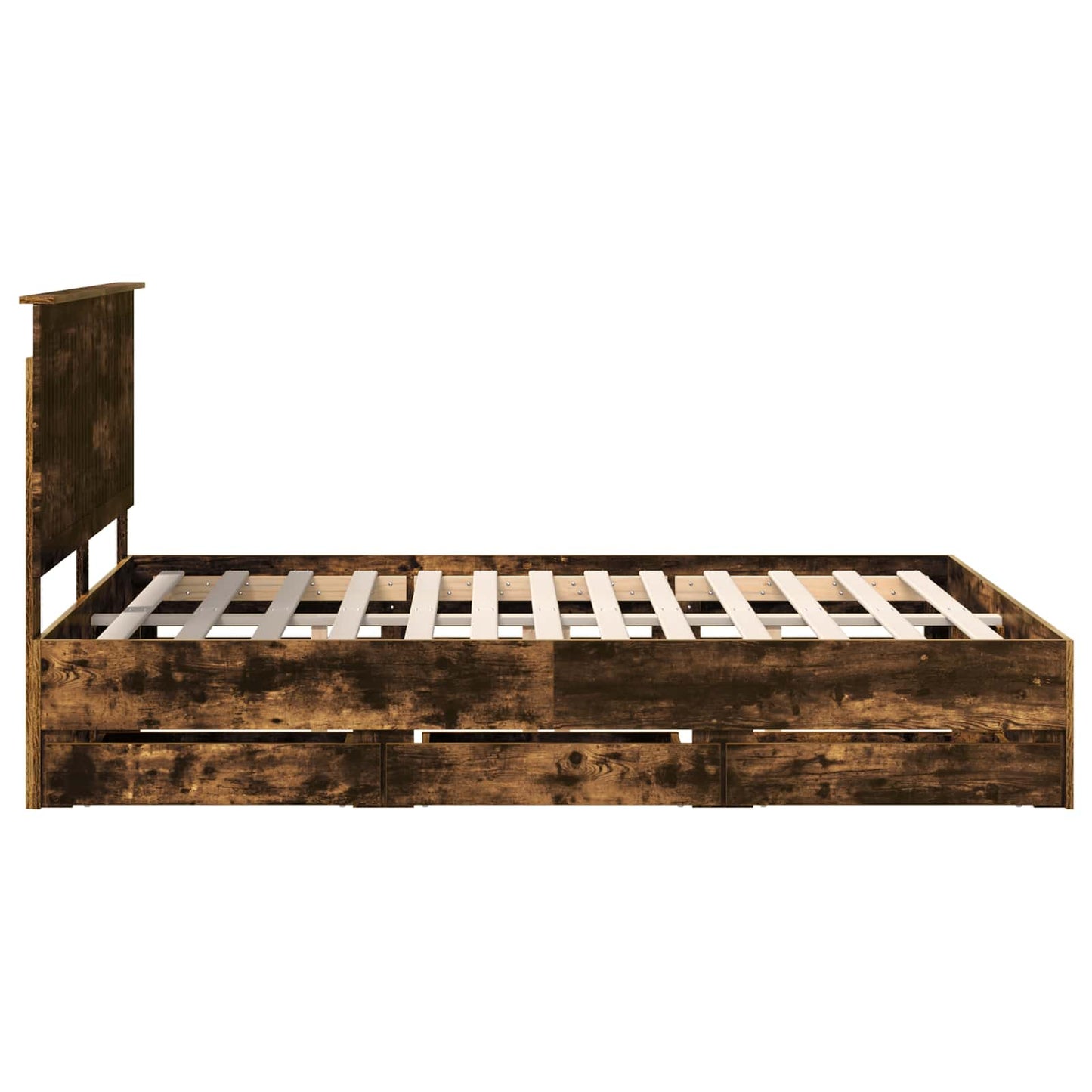 Bedframe met lade Gerookt eiken 150 x 200 cm Ingenieurshout is nu te koop bij PeponiXL, paradijselijk wonen!