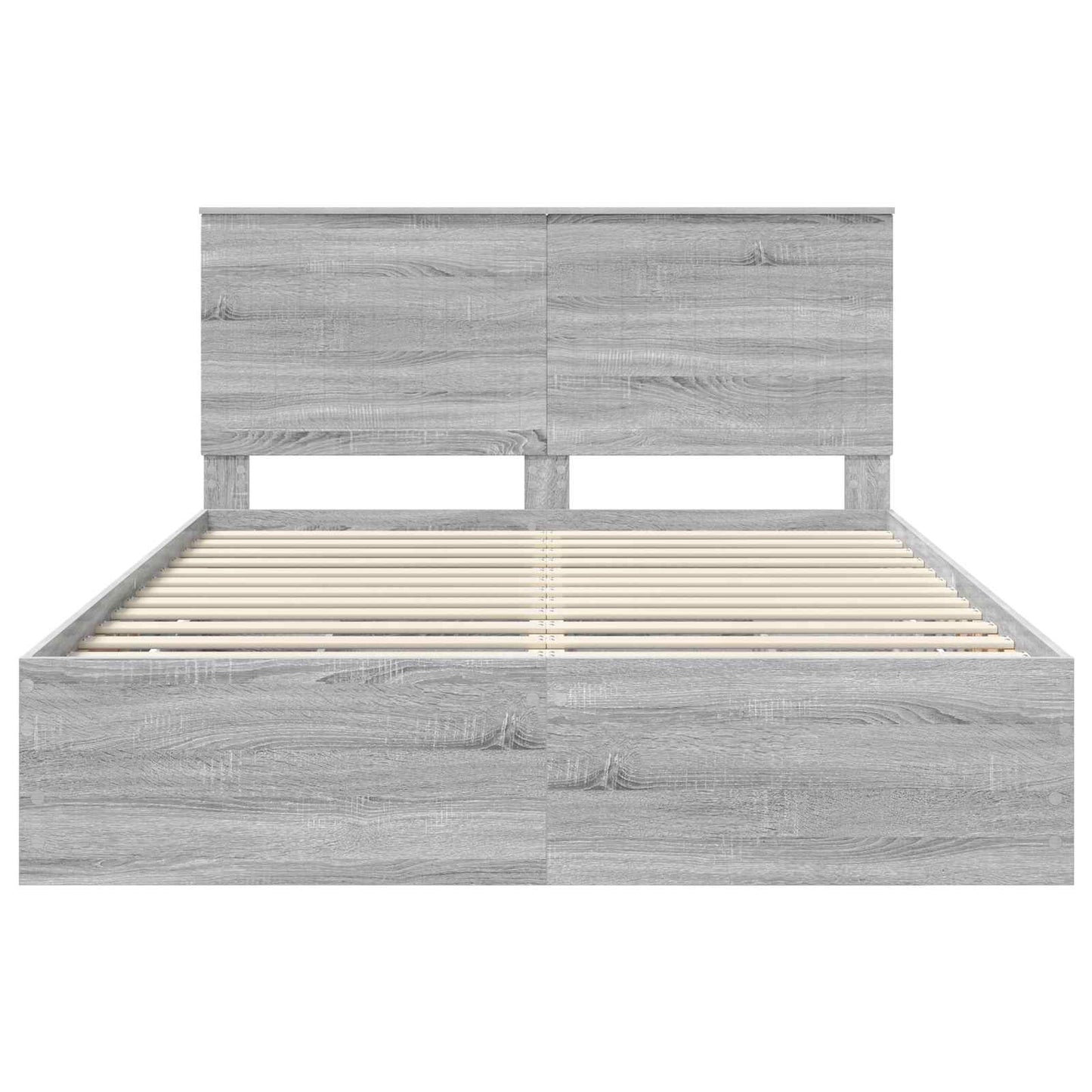 Bedframe met lade Grijs Sonoma 150 x 200 cm Ingenieurshout is nu te koop bij PeponiXL, paradijselijk wonen!