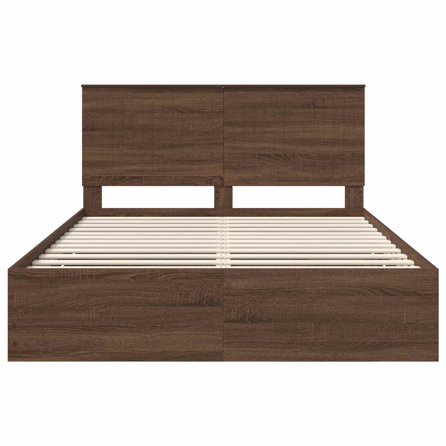 Bedframe met lade Bruin Eiken 150 x 200 cm Ingenieurshout is nu te koop bij PeponiXL, paradijselijk wonen!