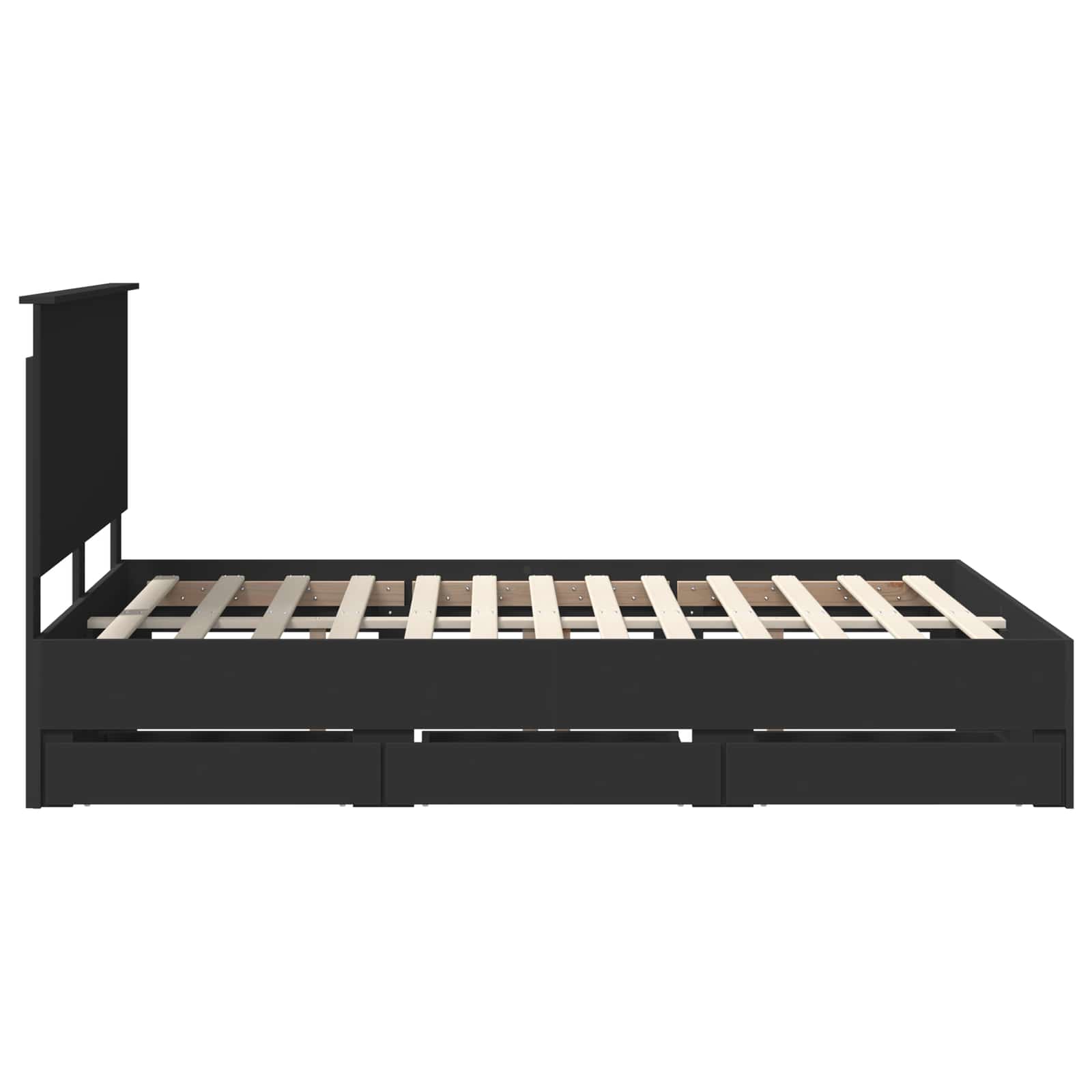 Bedframe met lade met opslag Zwart 140 x 200 cm Ingenieurshout is nu te koop bij PeponiXL, paradijselijk wonen!