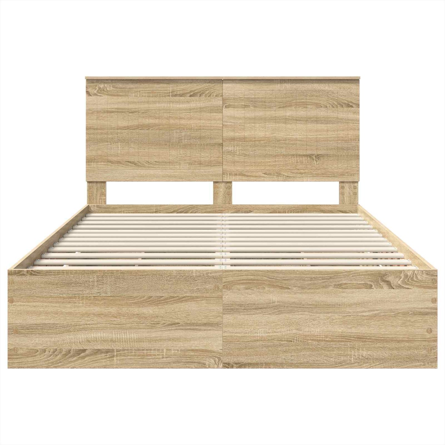 Bedframe met lade Sonoma Eiken 140 x 200 cm Ingenieurshout is nu te koop bij PeponiXL, paradijselijk wonen!
