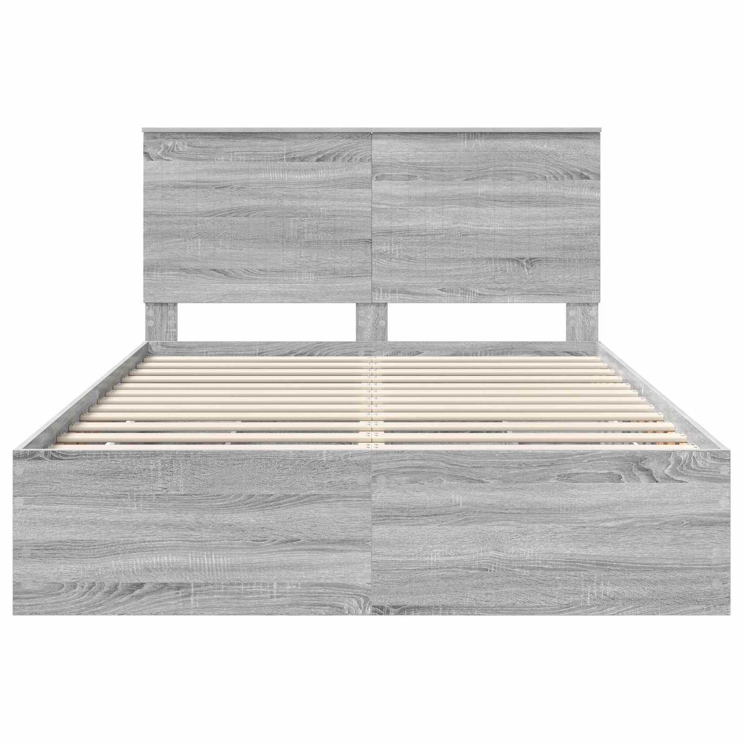 Bedframe met lade Grijs Sonoma 140 x 200 cm Ingenieurshout is nu te koop bij PeponiXL, paradijselijk wonen!