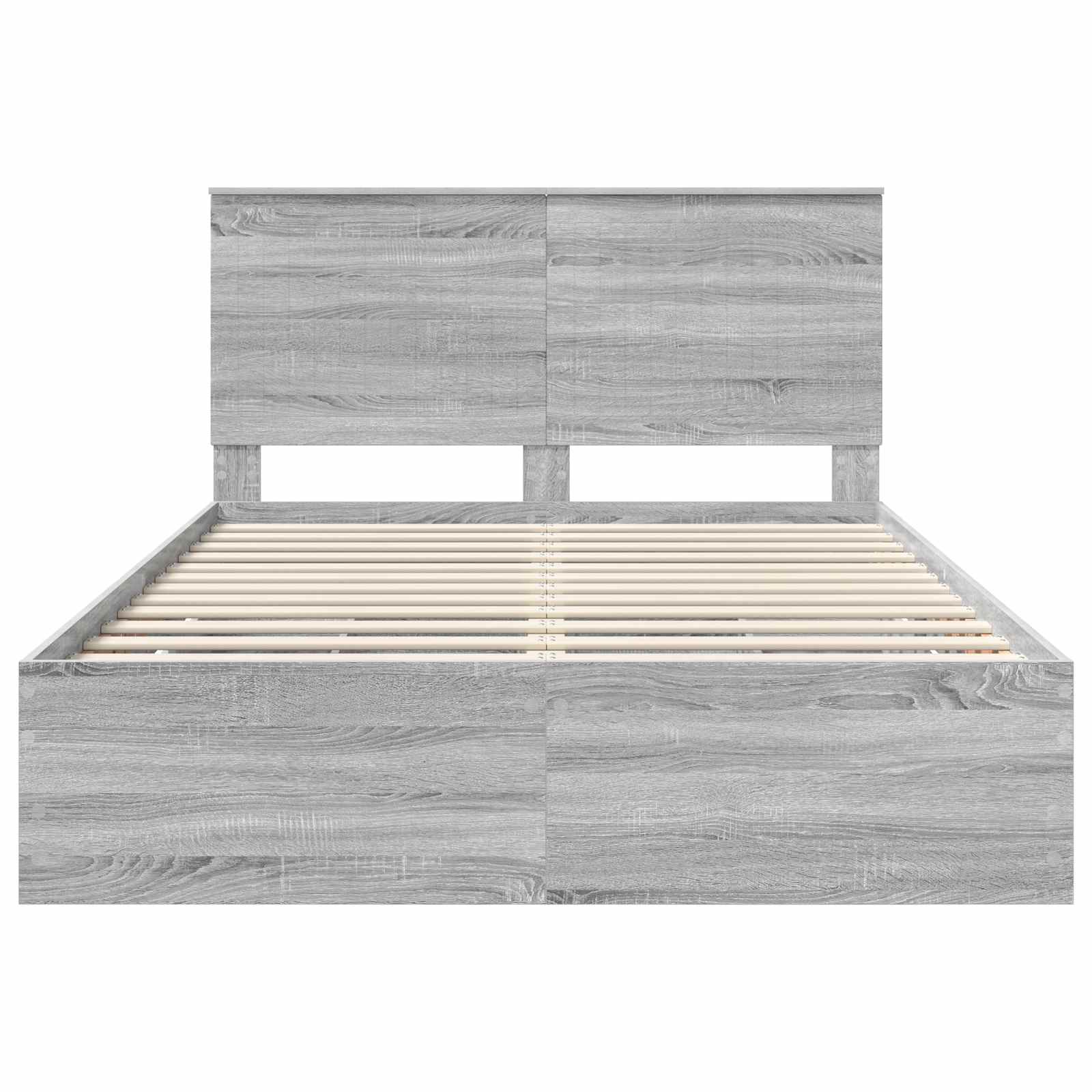 Bedframe met lade Grijs Sonoma 140 x 200 cm Ingenieurshout is nu te koop bij PeponiXL, paradijselijk wonen!