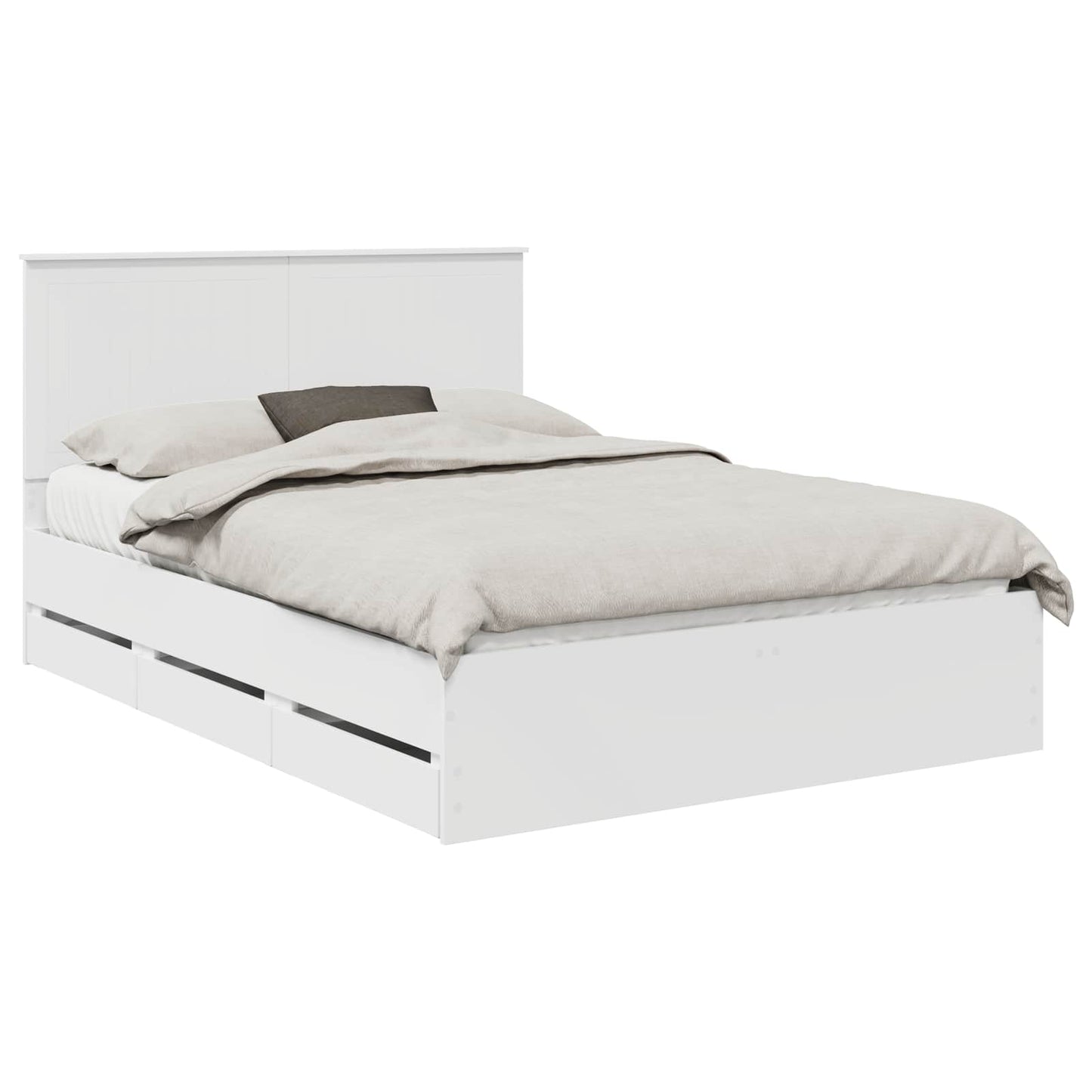 Bedframe met lade met opslag Wit 140 x 190 cm Ingenieurshout is nu te koop bij PeponiXL, paradijselijk wonen!