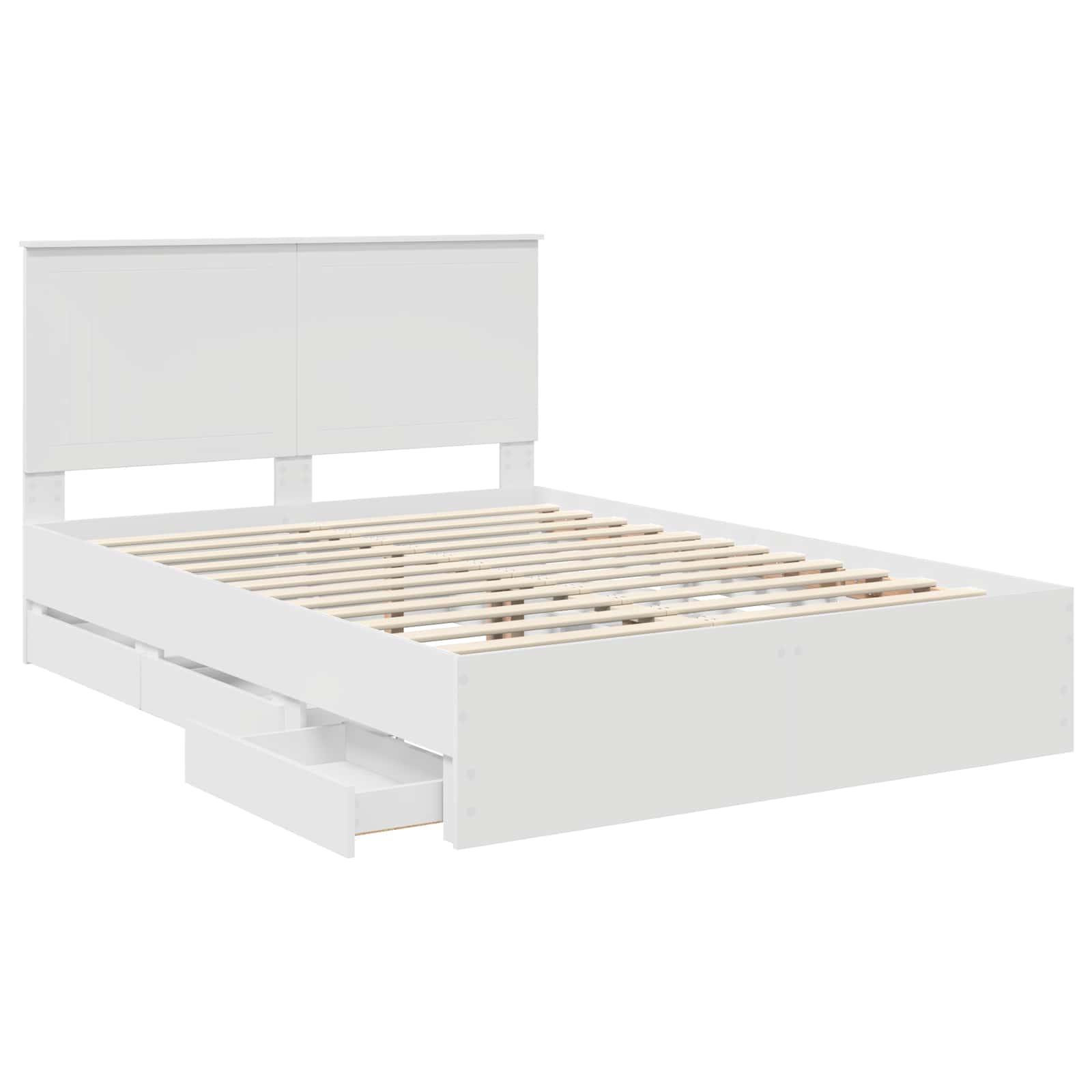 Bedframe met lade met opslag Wit 140 x 190 cm Ingenieurshout is nu te koop bij PeponiXL, paradijselijk wonen!