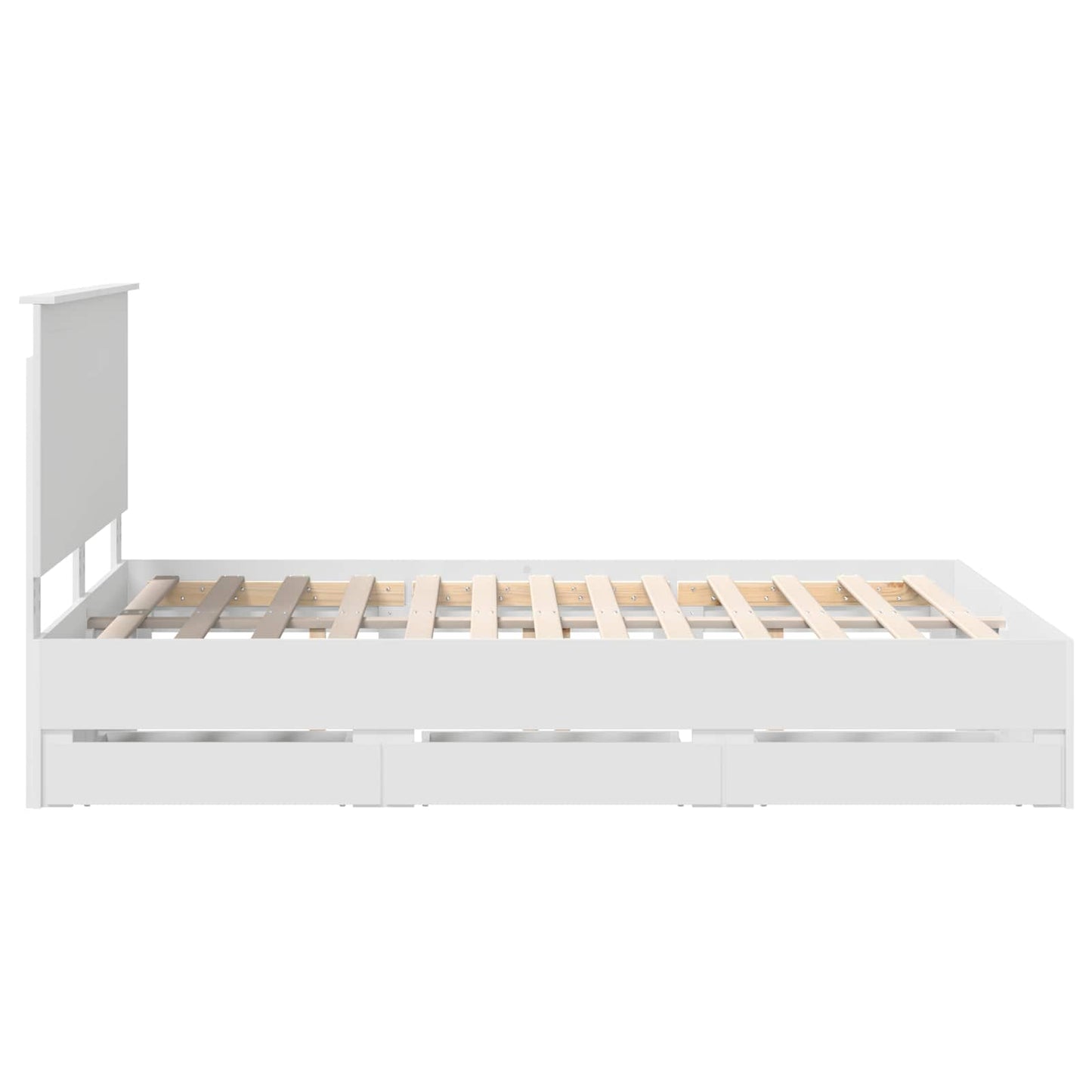 Bedframe met lade met opslag Wit 140 x 190 cm Ingenieurshout is nu te koop bij PeponiXL, paradijselijk wonen!