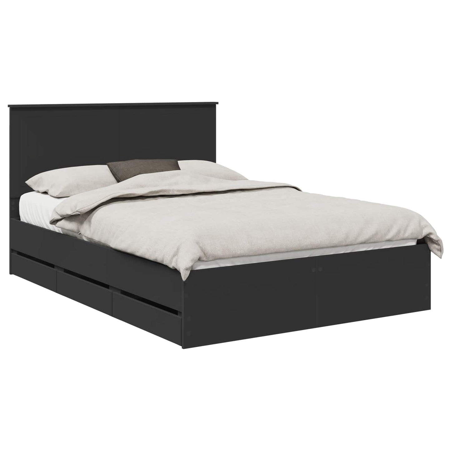 Bedframe met lade met opslag Zwart 140 x 190 cm Ingenieurshout is nu te koop bij PeponiXL, paradijselijk wonen!