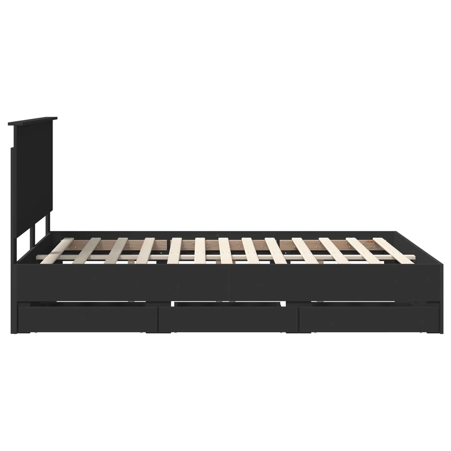 Bedframe met lade met opslag Zwart 140 x 190 cm Ingenieurshout is nu te koop bij PeponiXL, paradijselijk wonen!