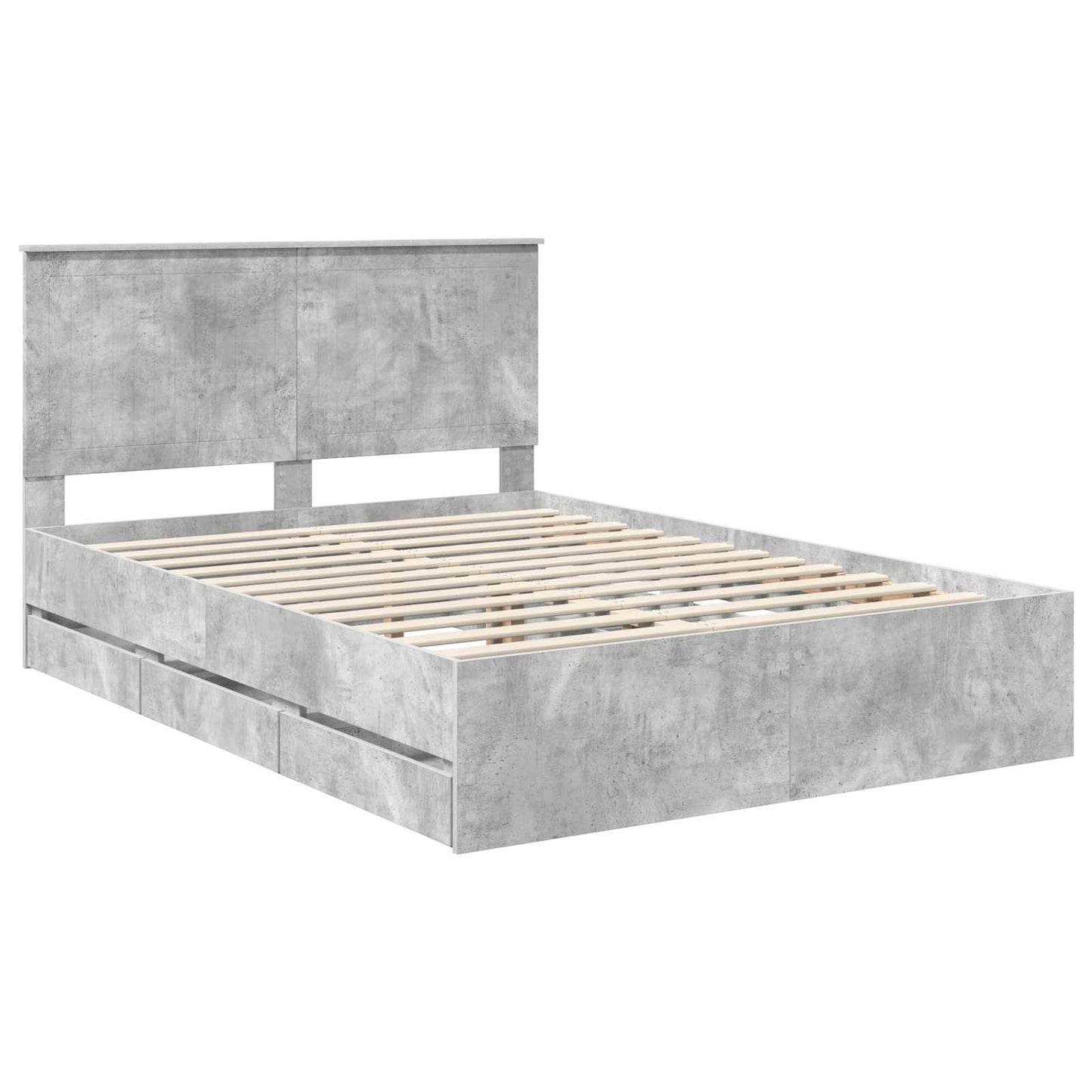 Bedframe met lade Beton Grijs 140 x 190 cm Ingenieurshout is nu te koop bij PeponiXL, paradijselijk wonen!