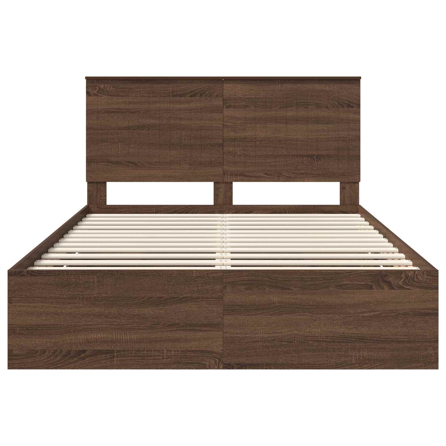 Bedframe met lade Bruin Eiken 135 x 190 cm Ingenieurshout is nu te koop bij PeponiXL, paradijselijk wonen!