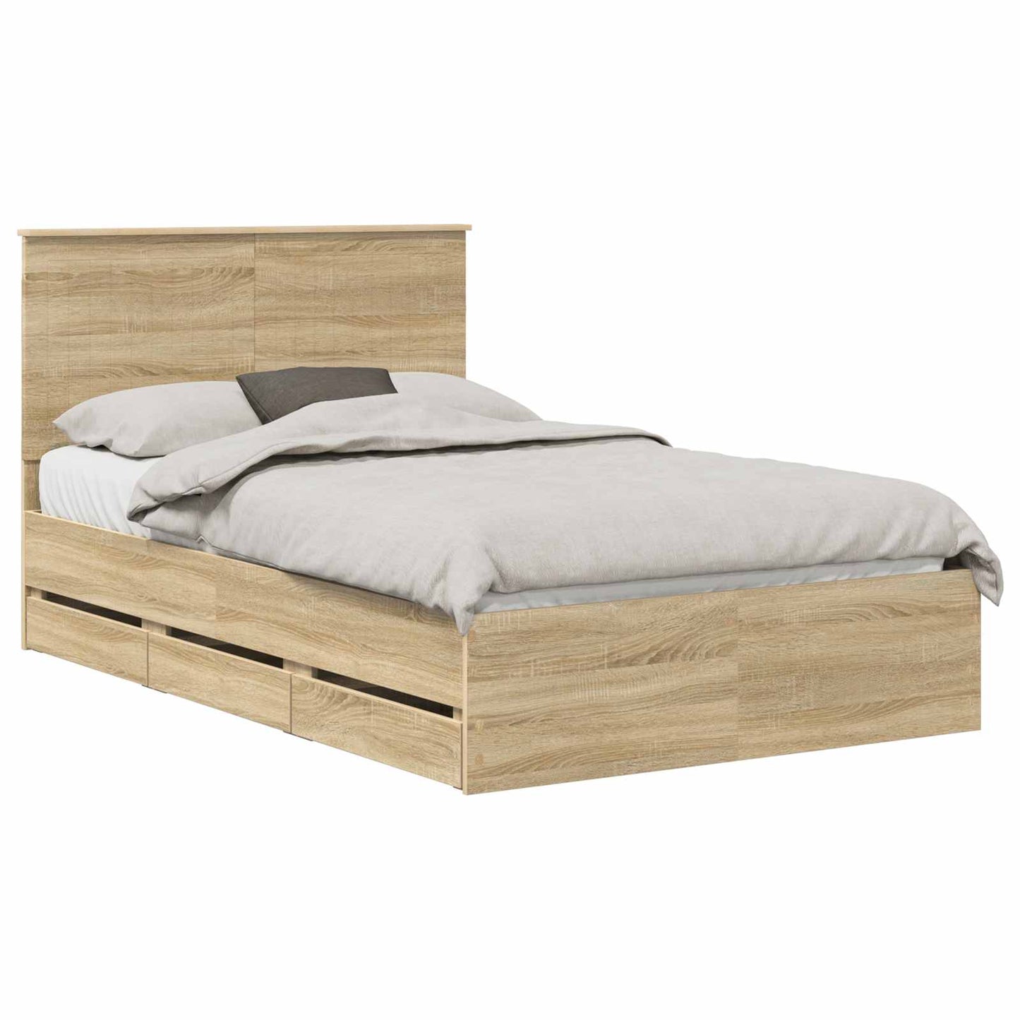 Bedframe met lade Sonoma Eiken 120 x 200 cm Ingenieurshout is nu te koop bij PeponiXL, paradijselijk wonen!