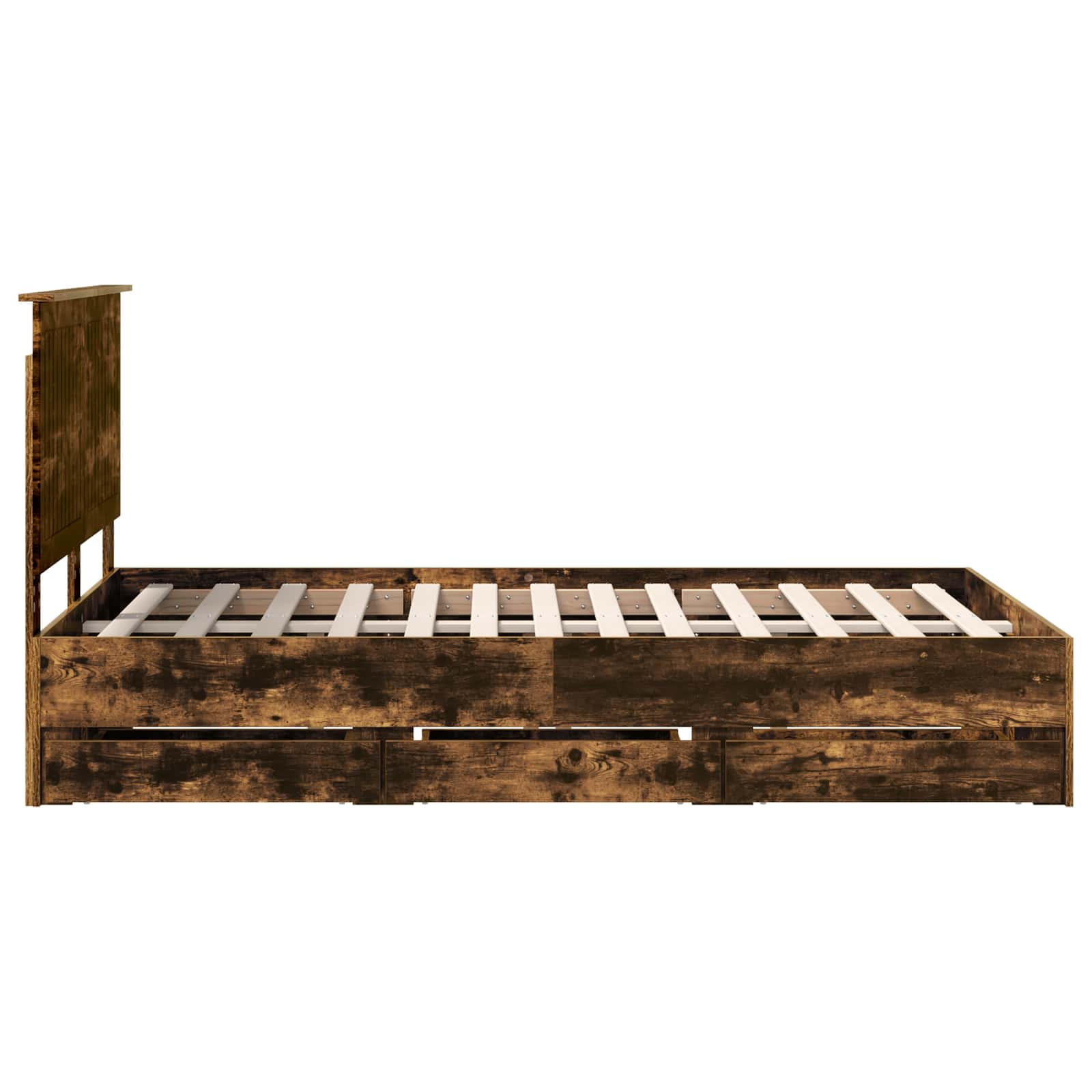 Bedframe met lade Gerookt eiken 120 x 200 cm Ingenieurshout is nu te koop bij PeponiXL, paradijselijk wonen!