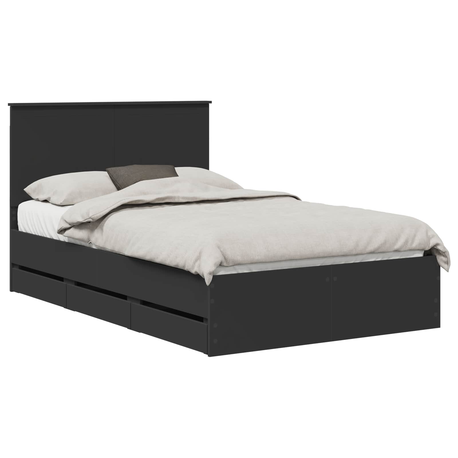 Bedframe met lade met opslag Zwart 120 x 190 cm Ingenieurshout is nu te koop bij PeponiXL, paradijselijk wonen!