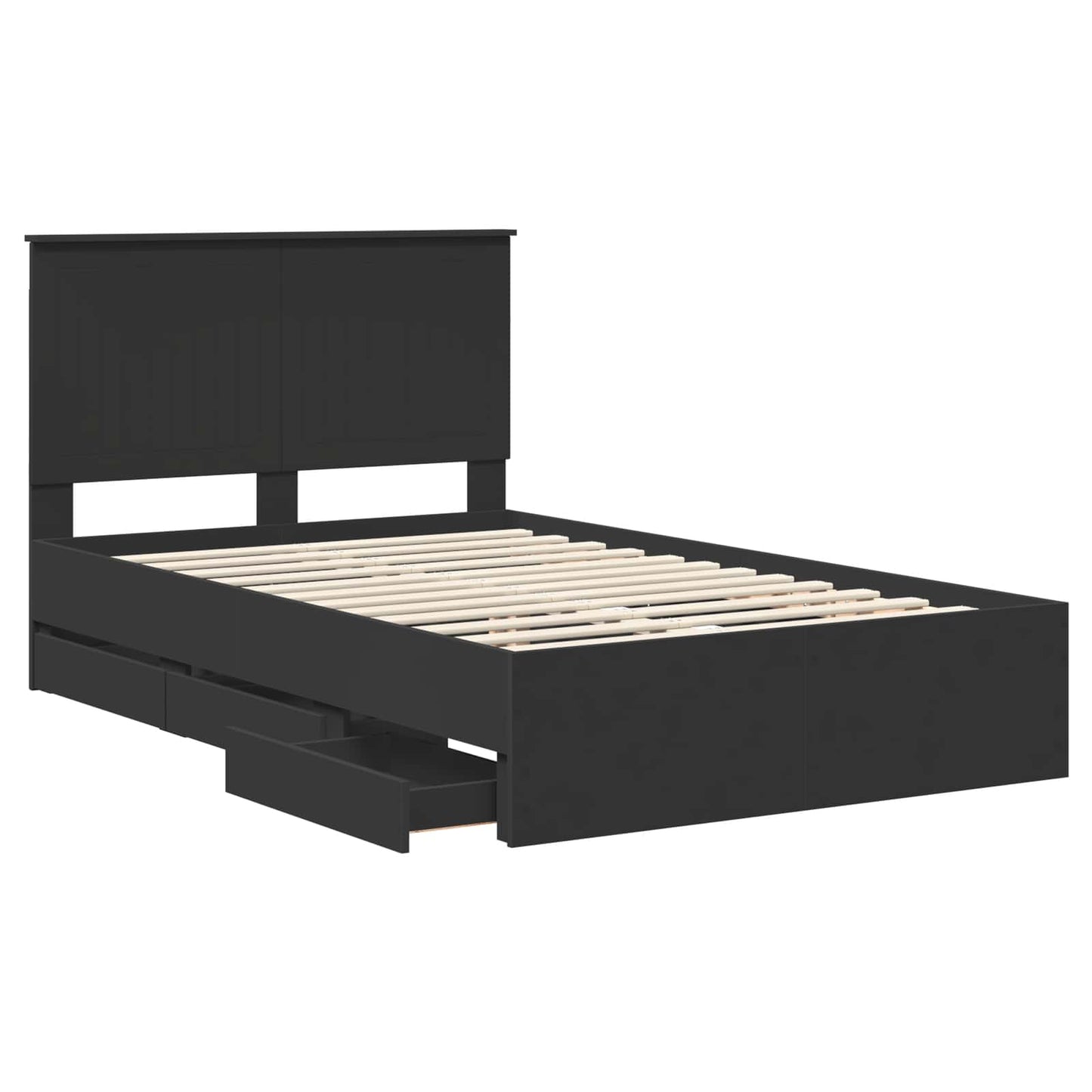 Bedframe met lade met opslag Zwart 120 x 190 cm Ingenieurshout is nu te koop bij PeponiXL, paradijselijk wonen!