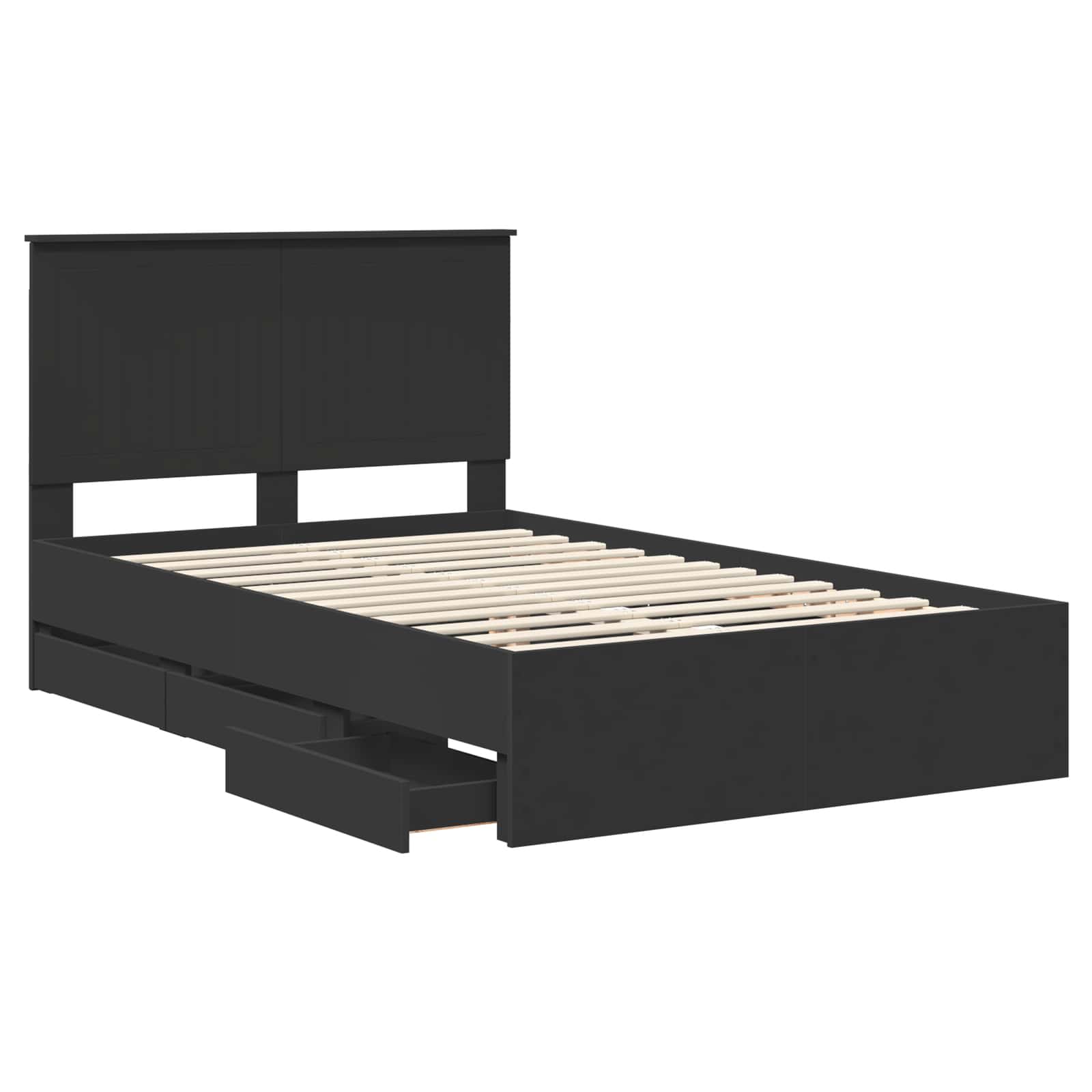 Bedframe met lade met opslag Zwart 120 x 190 cm Ingenieurshout is nu te koop bij PeponiXL, paradijselijk wonen!