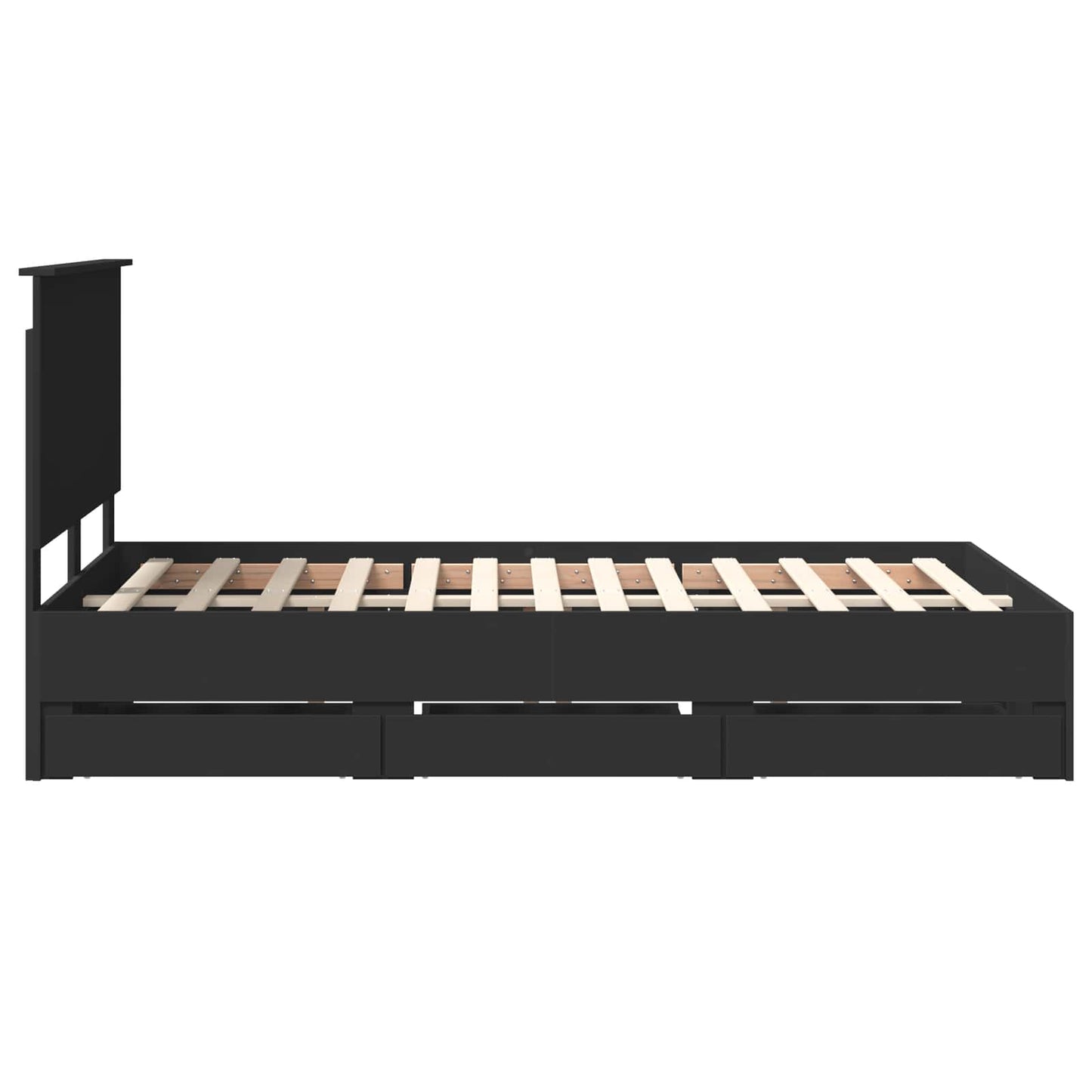 Bedframe met lade met opslag Zwart 120 x 190 cm Ingenieurshout is nu te koop bij PeponiXL, paradijselijk wonen!