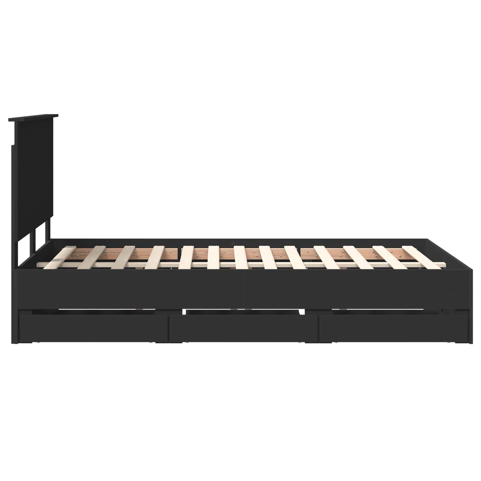 Bedframe met lade met opslag Zwart 120 x 190 cm Ingenieurshout is nu te koop bij PeponiXL, paradijselijk wonen!