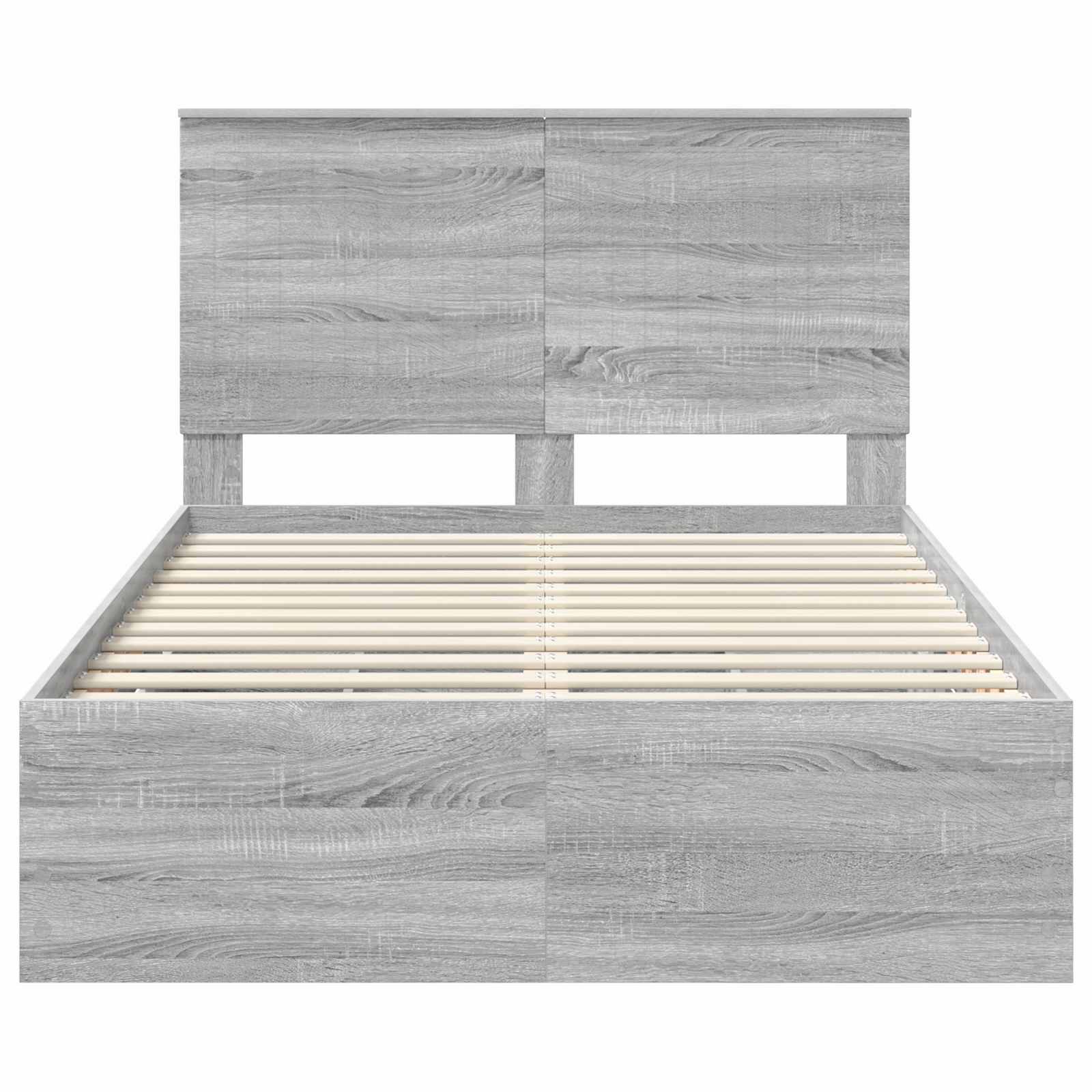 Bedframe met lade Grijs Sonoma 120 x 190 cm Ingenieurshout is nu te koop bij PeponiXL, paradijselijk wonen!