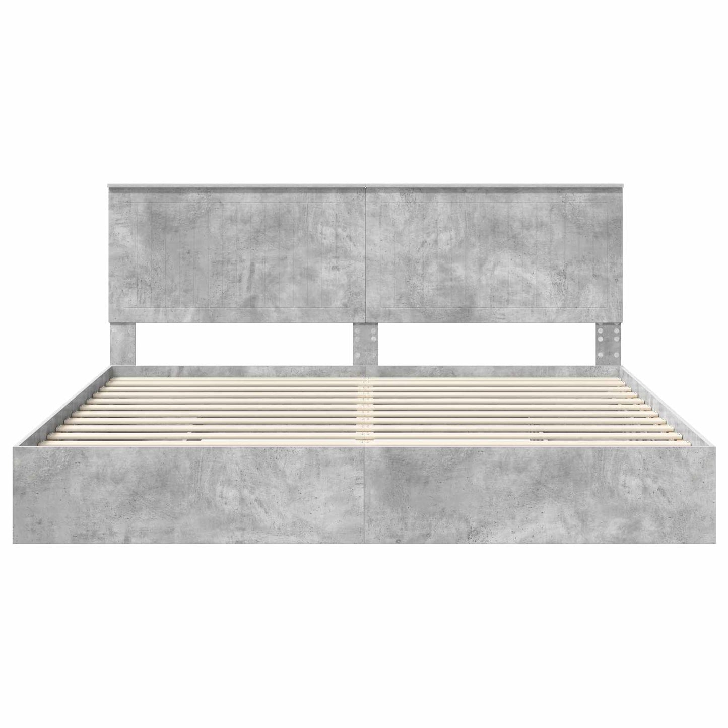 Opslag bed met hoofdeinde Beton Grijs 200 x 200 cm Bewerkt hout is nu te koop bij PeponiXL, paradijselijk wonen!