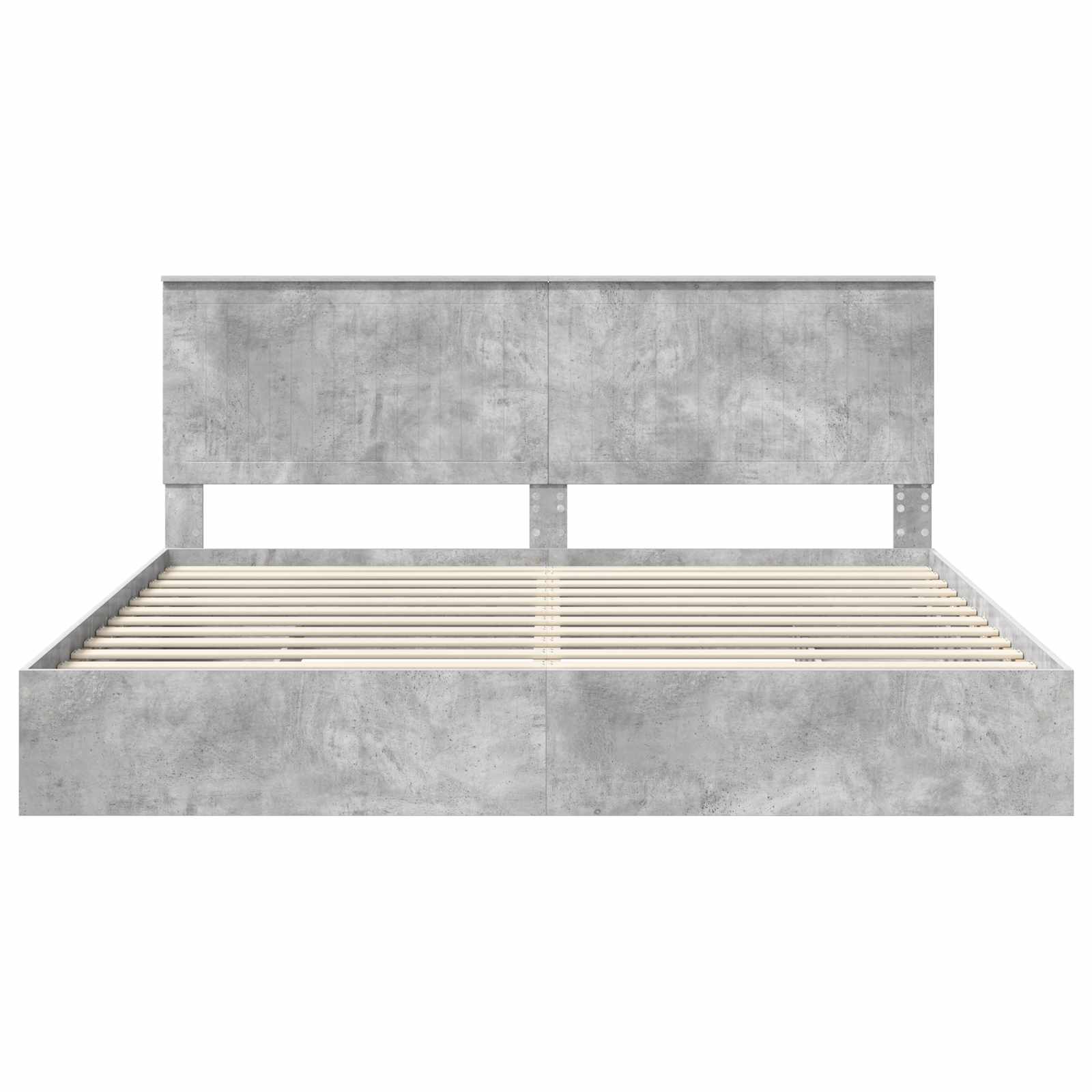 Opslag bed met hoofdeinde Beton Grijs 200 x 200 cm Bewerkt hout is nu te koop bij PeponiXL, paradijselijk wonen!