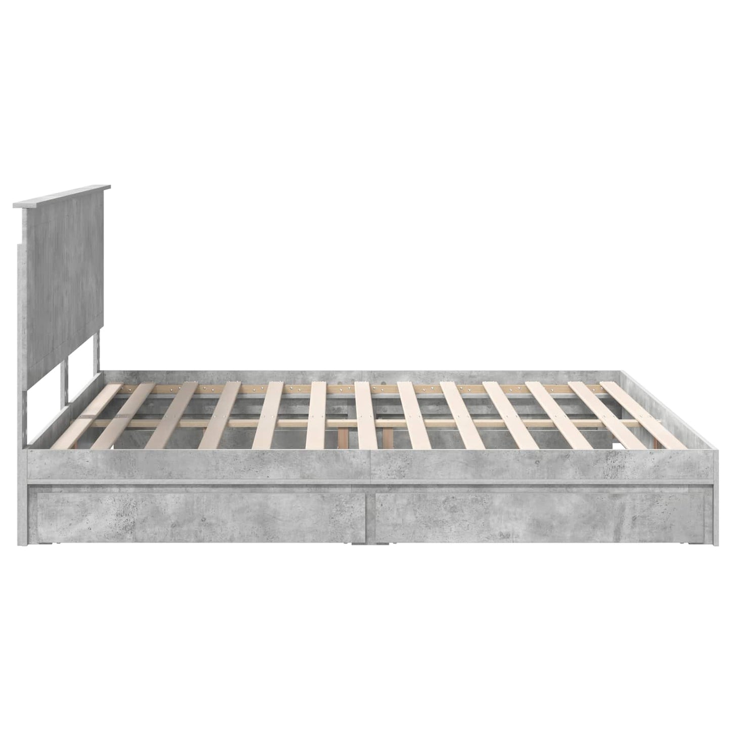 Opslag bed met hoofdeinde Beton Grijs 200 x 200 cm Bewerkt hout is nu te koop bij PeponiXL, paradijselijk wonen!
