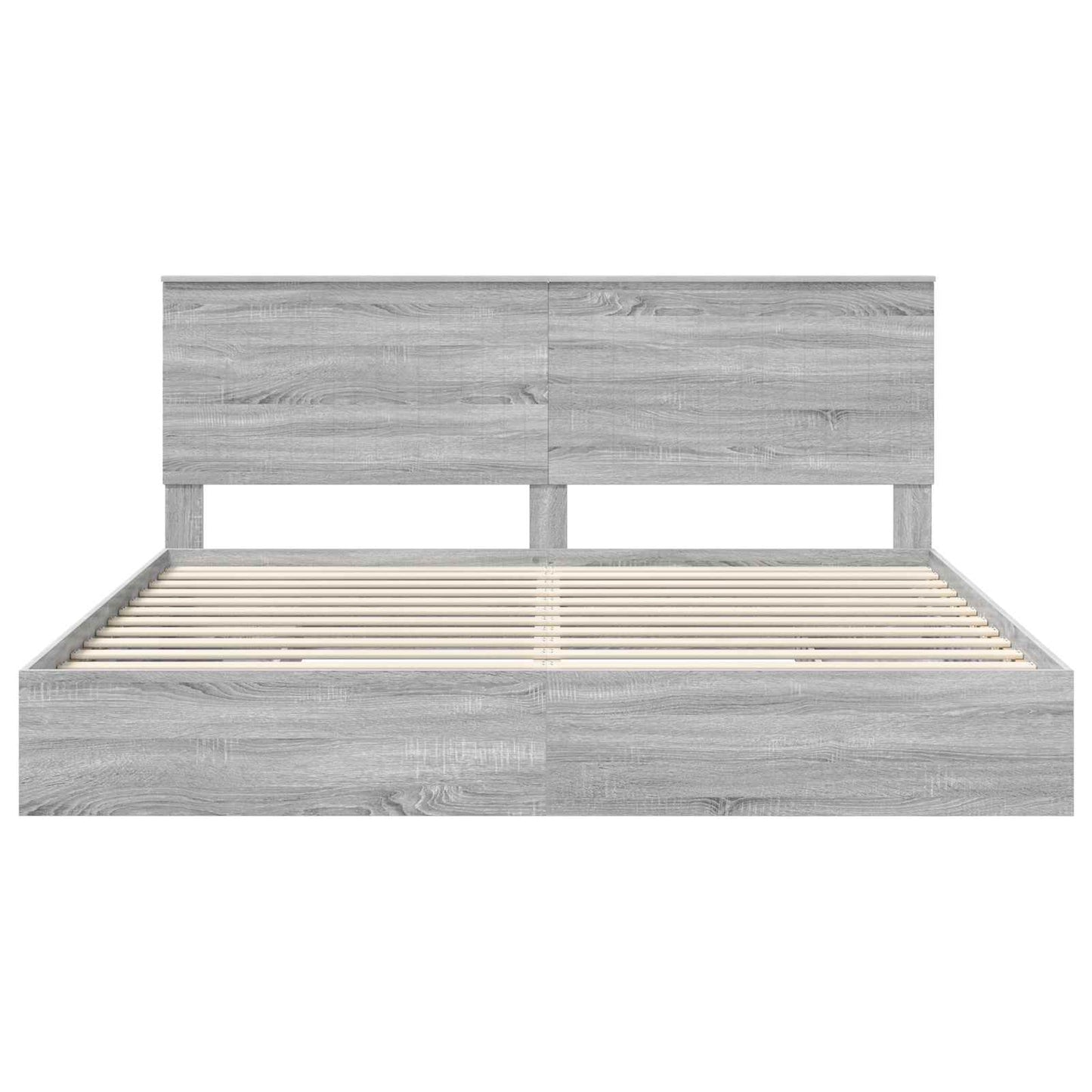 Opslag bed met lade Grijs Sonoma 200 x 200 cm Bewerkt hout is nu te koop bij PeponiXL, paradijselijk wonen!