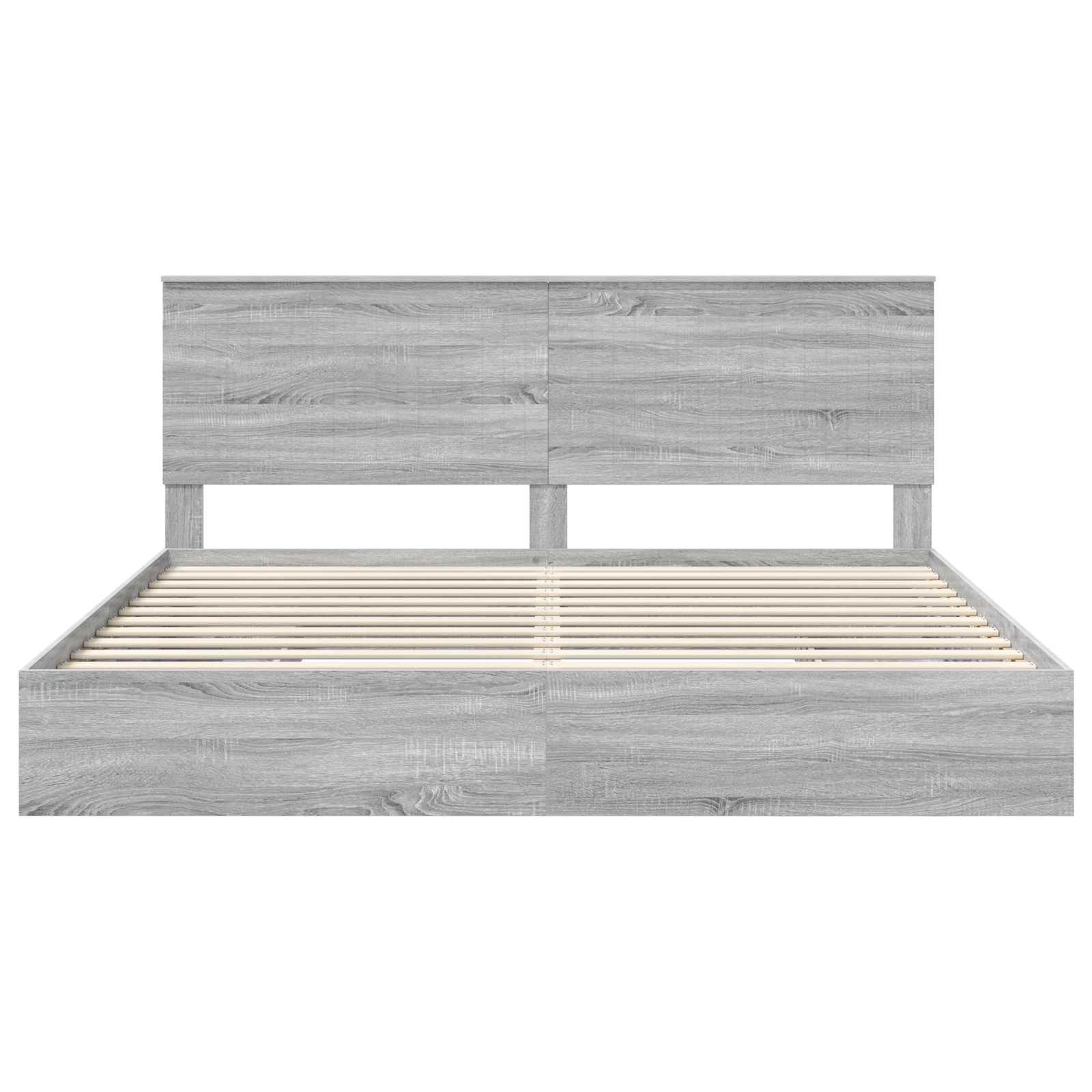 Opslag bed met lade Grijs Sonoma 200 x 200 cm Bewerkt hout is nu te koop bij PeponiXL, paradijselijk wonen!