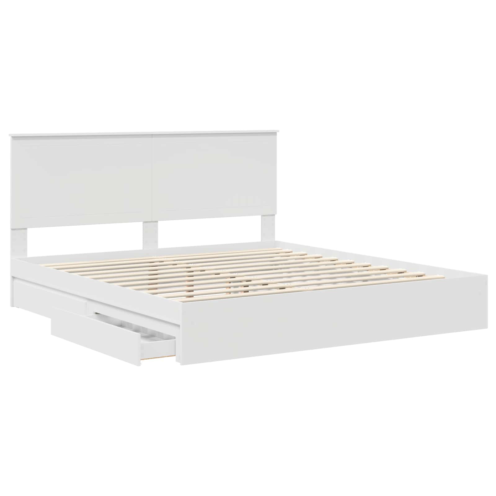 Opslag bed met hoofdeinde Wit 180 x 200 cm Bewerkt hout is nu te koop bij PeponiXL, paradijselijk wonen!