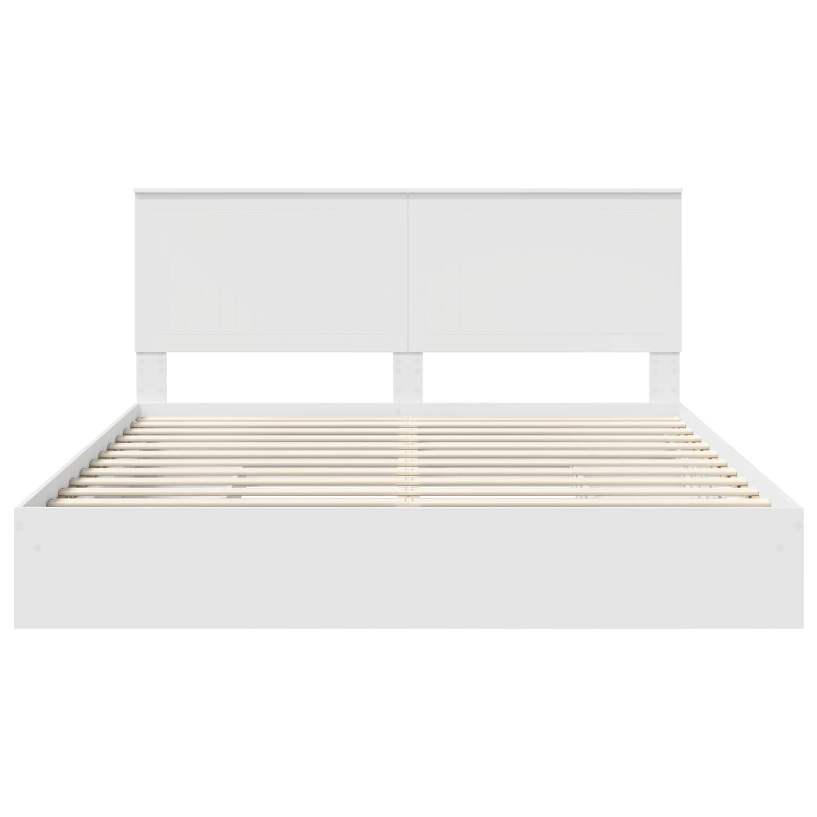 Opslag bed met hoofdeinde Wit 180 x 200 cm Bewerkt hout is nu te koop bij PeponiXL, paradijselijk wonen!