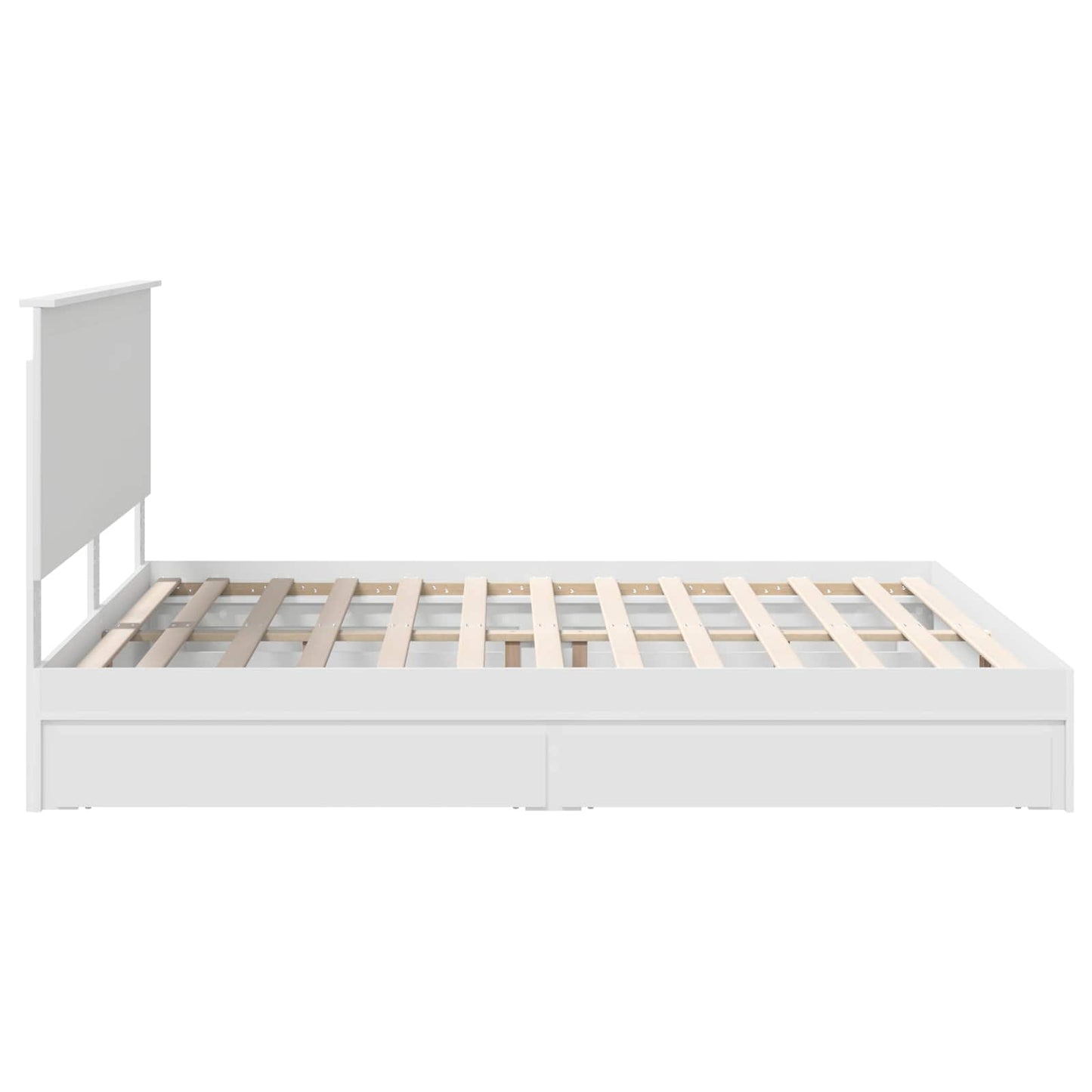 Opslag bed met hoofdeinde Wit 180 x 200 cm Bewerkt hout is nu te koop bij PeponiXL, paradijselijk wonen!