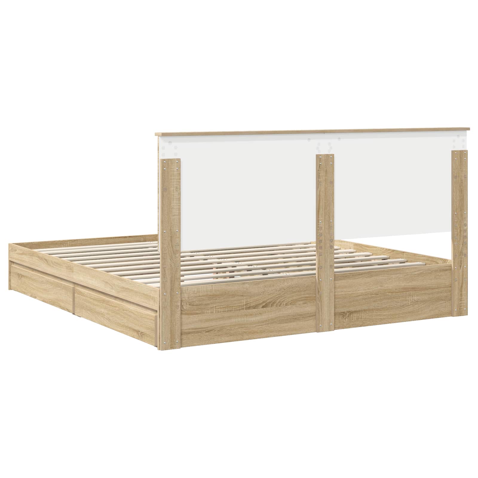 Opslag bed met lade Sonoma Eiken 180 x 200 cm Bewerkt hout is nu te koop bij PeponiXL, paradijselijk wonen!