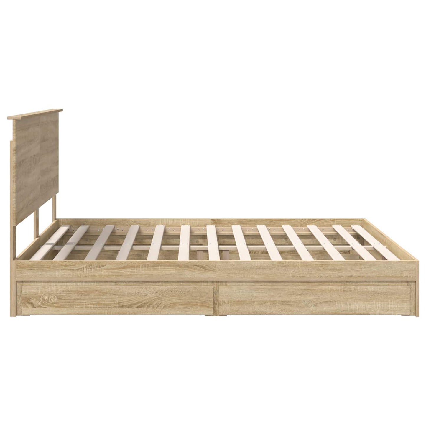 Opslag bed met lade Sonoma Eiken 180 x 200 cm Bewerkt hout is nu te koop bij PeponiXL, paradijselijk wonen!