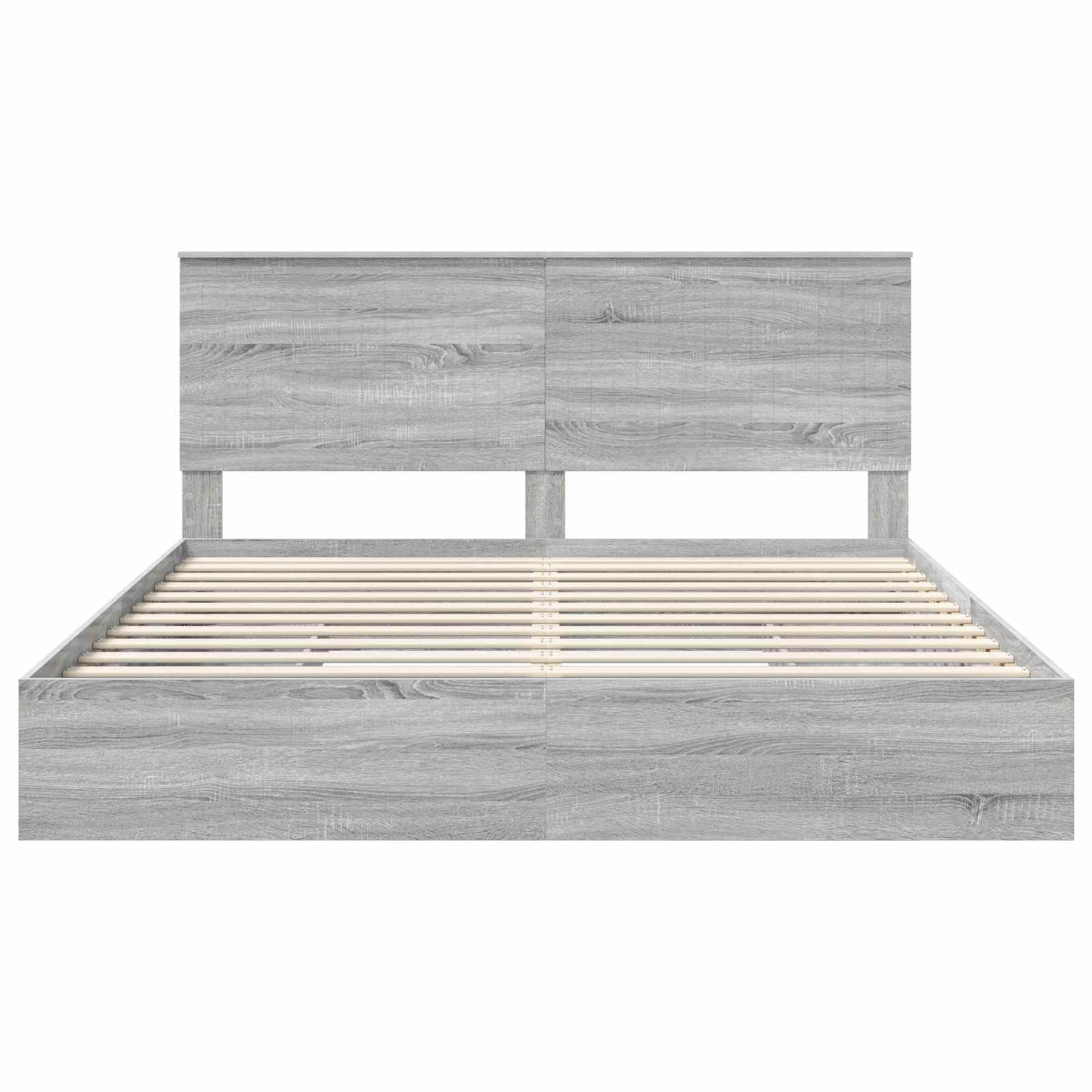 Opslag bed met lade Grijs Sonoma 180 x 200 cm Bewerkt hout is nu te koop bij PeponiXL, paradijselijk wonen!
