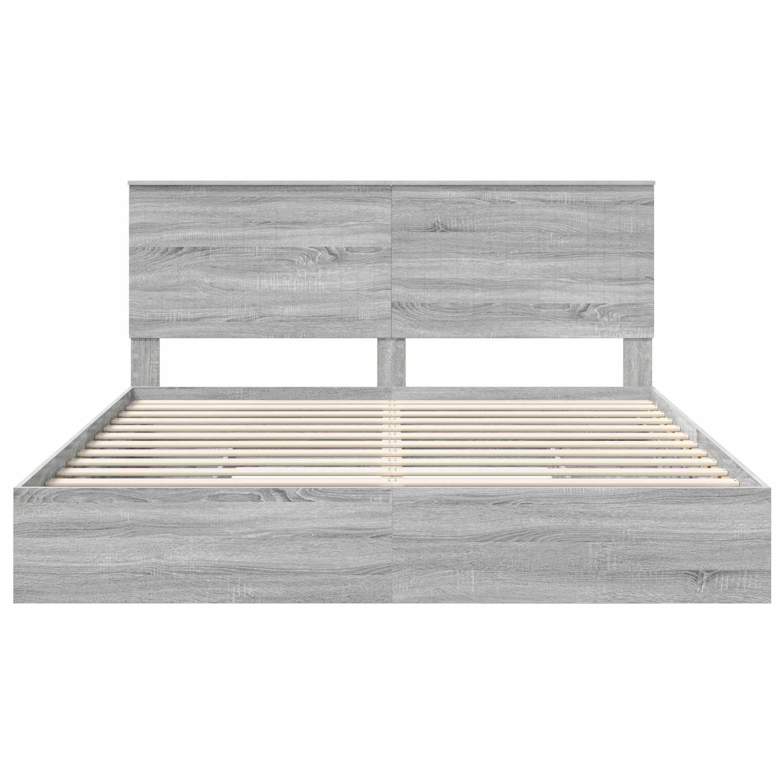 Opslag bed met lade Grijs Sonoma 180 x 200 cm Bewerkt hout is nu te koop bij PeponiXL, paradijselijk wonen!
