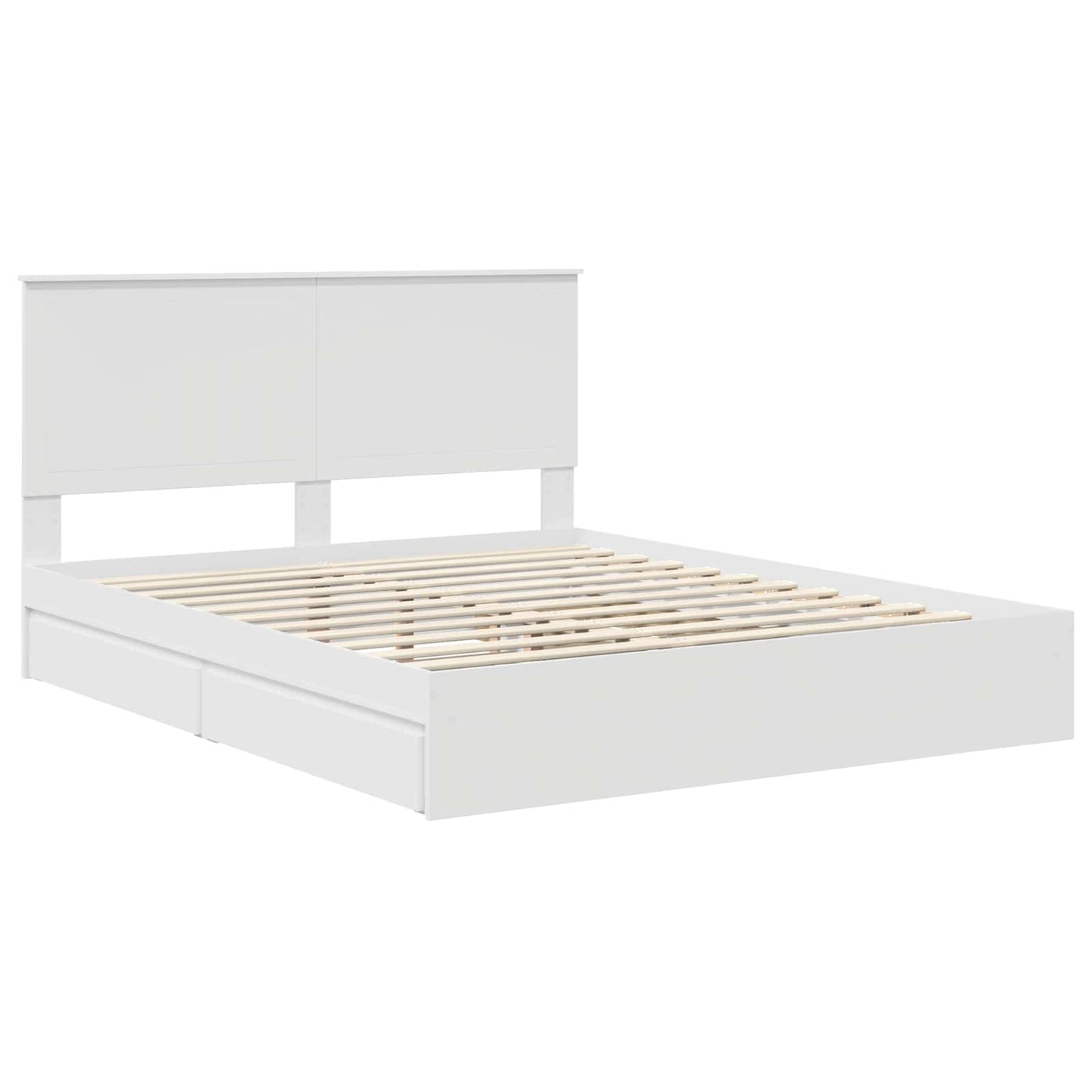 Opslag bed met hoofdeinde Wit 160 x 200 cm Bewerkt hout is nu te koop bij PeponiXL, paradijselijk wonen!