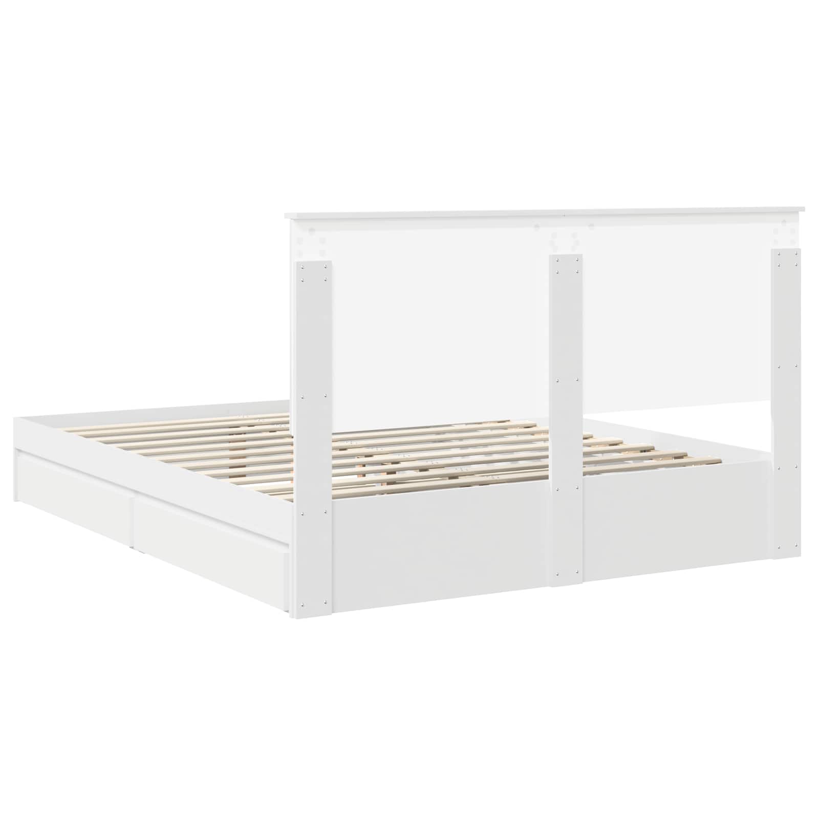 Opslag bed met hoofdeinde Wit 160 x 200 cm Bewerkt hout is nu te koop bij PeponiXL, paradijselijk wonen!