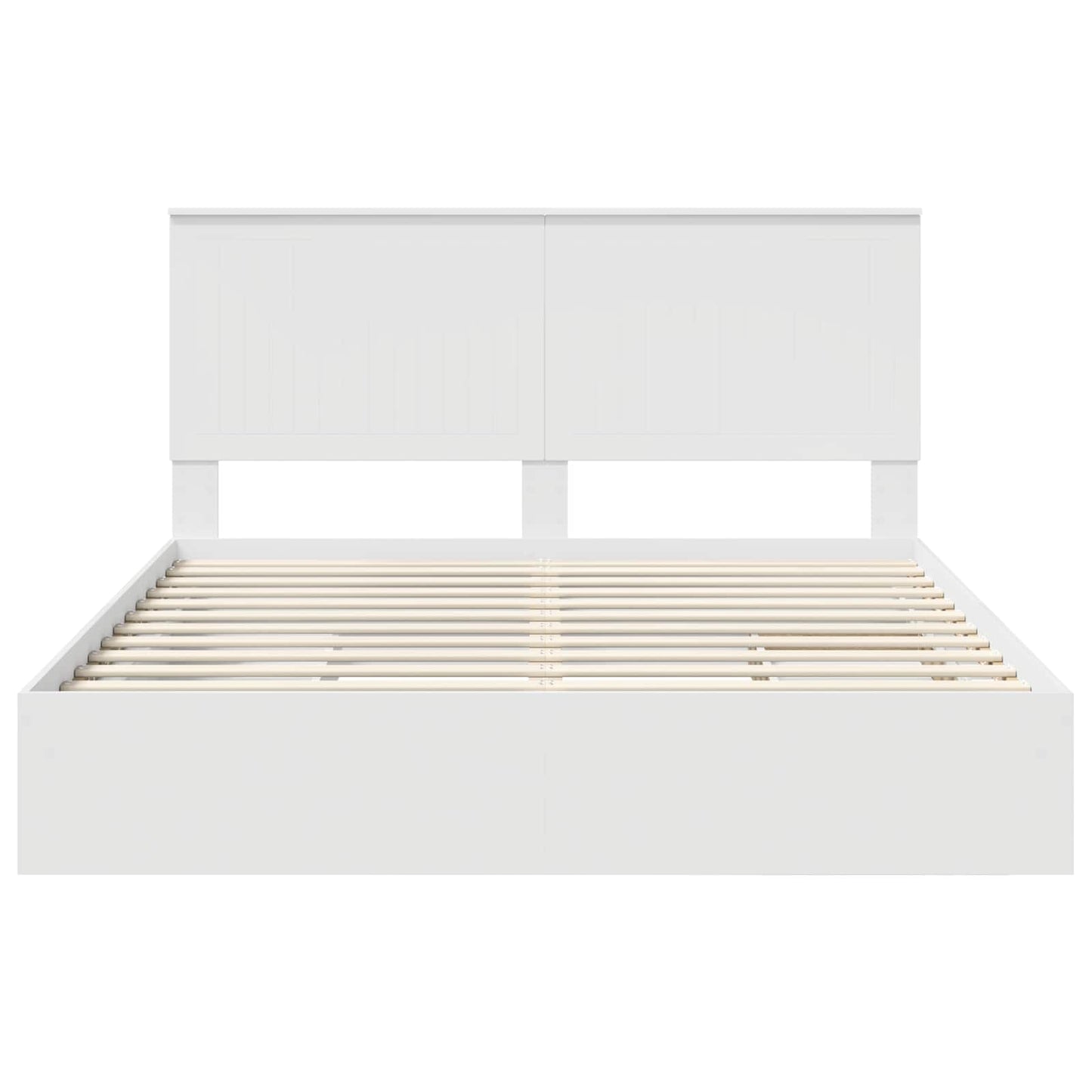 Opslag bed met hoofdeinde Wit 160 x 200 cm Bewerkt hout is nu te koop bij PeponiXL, paradijselijk wonen!