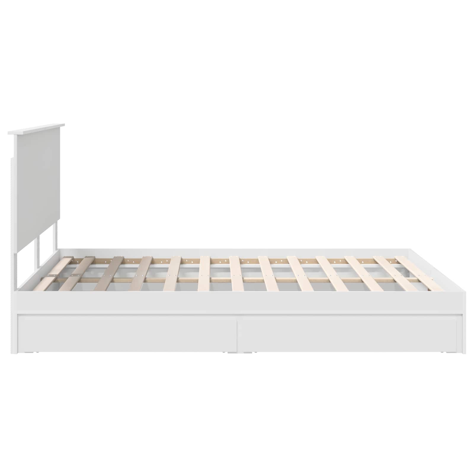 Opslag bed met hoofdeinde Wit 160 x 200 cm Bewerkt hout is nu te koop bij PeponiXL, paradijselijk wonen!