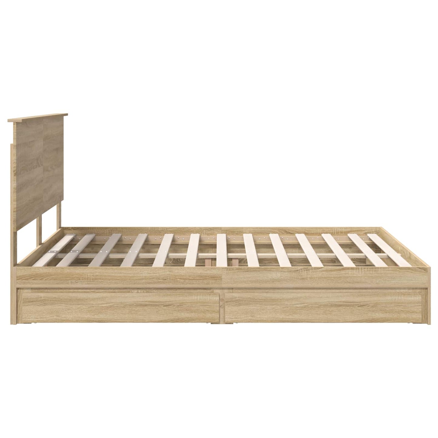 Opslag bed met lade Sonoma Eiken 160 x 200 cm Bewerkt hout is nu te koop bij PeponiXL, paradijselijk wonen!
