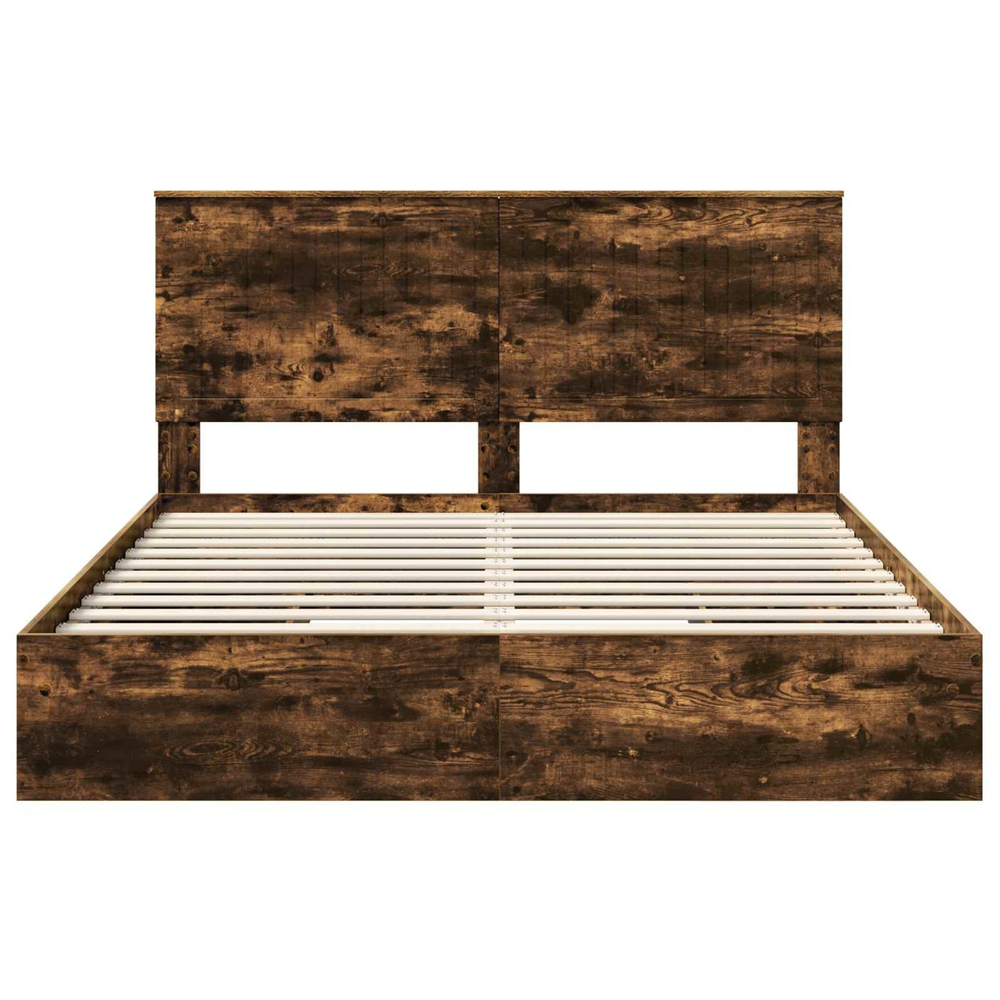 Opslag bed met lade Gerookt eiken 160 x 200 cm Bewerkt hout is nu te koop bij PeponiXL, paradijselijk wonen!