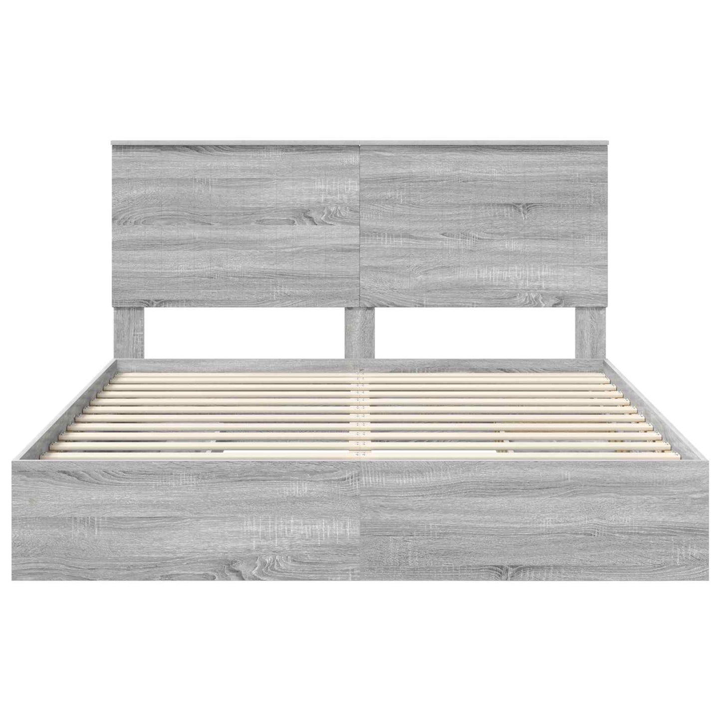Opslag bed met lade Grijs Sonoma 160 x 200 cm Bewerkt hout is nu te koop bij PeponiXL, paradijselijk wonen!