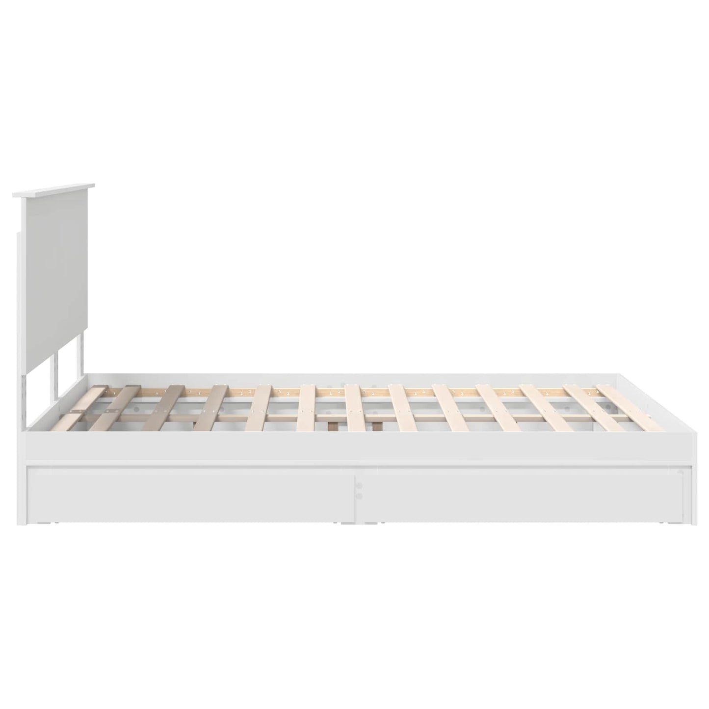 Opslag bed met hoofdeinde Wit 150 x 200 cm Bewerkt hout is nu te koop bij PeponiXL, paradijselijk wonen!