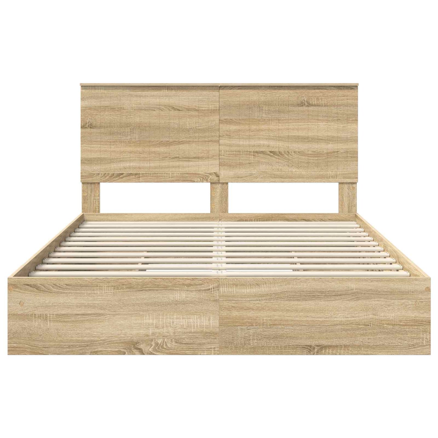 Opslag bed met lade Sonoma Eiken 150 x 200 cm Bewerkt hout is nu te koop bij PeponiXL, paradijselijk wonen!