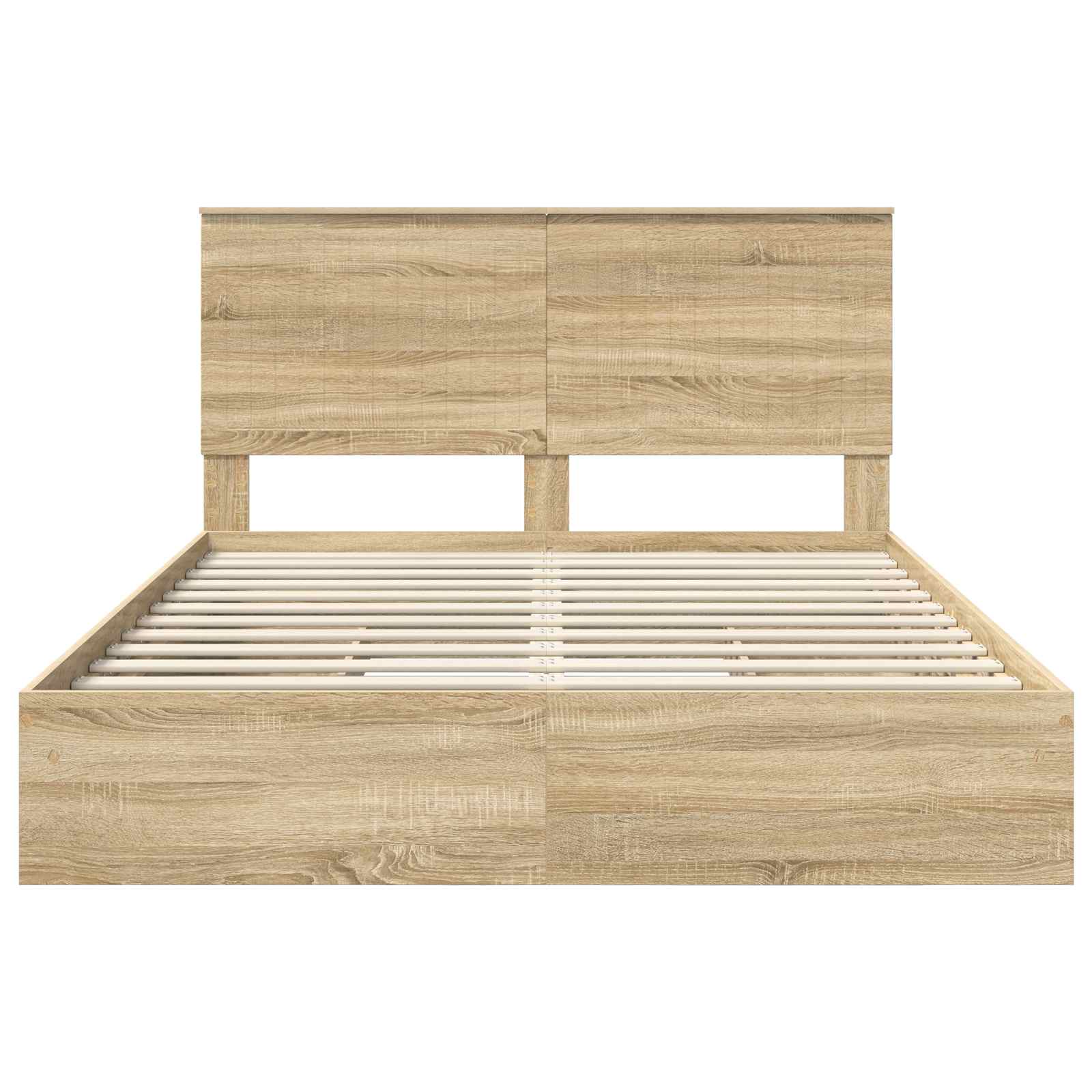 Opslag bed met lade Sonoma Eiken 150 x 200 cm Bewerkt hout is nu te koop bij PeponiXL, paradijselijk wonen!