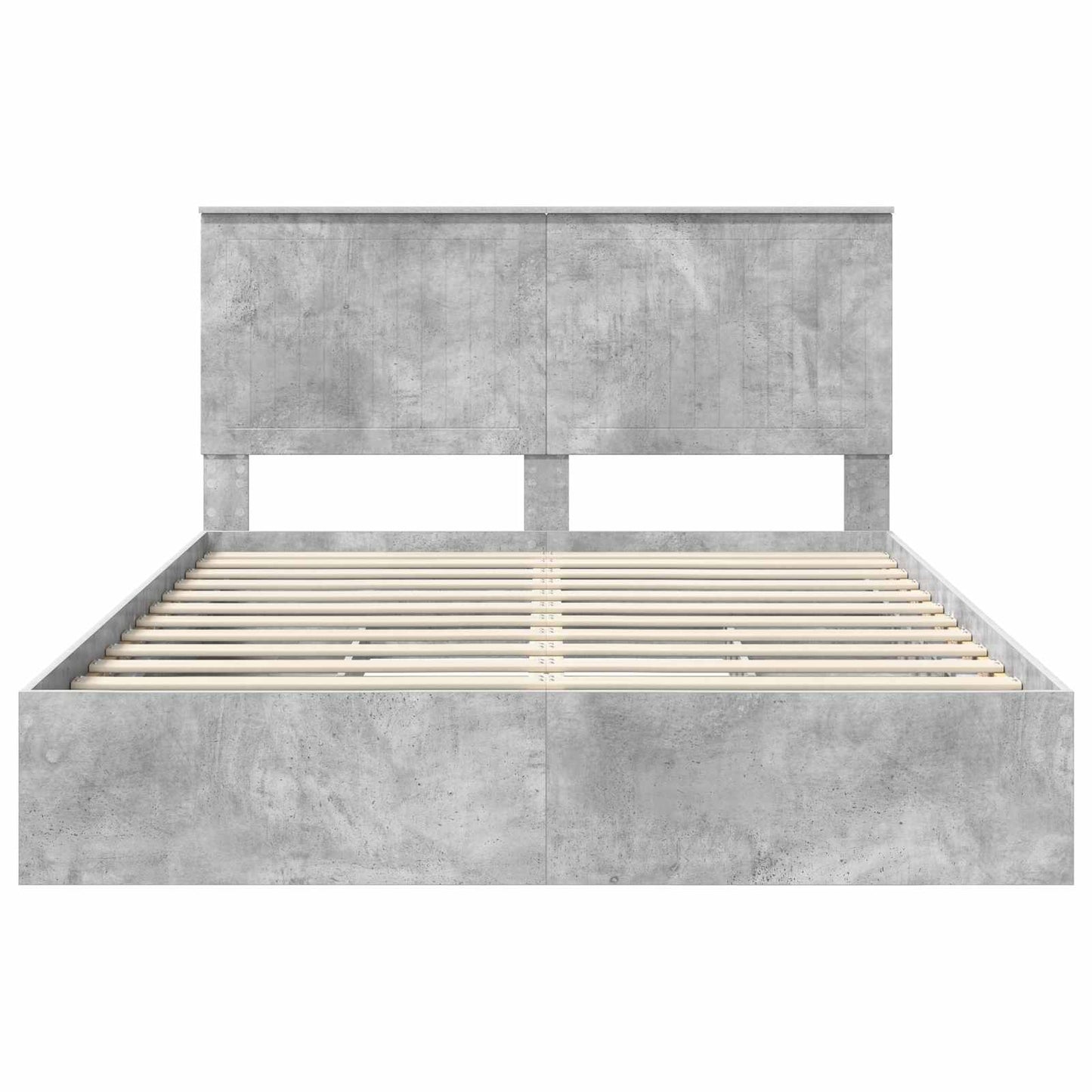 Opslag bed met hoofdeinde Beton Grijs 150 x 200 cm Bewerkt hout is nu te koop bij PeponiXL, paradijselijk wonen!