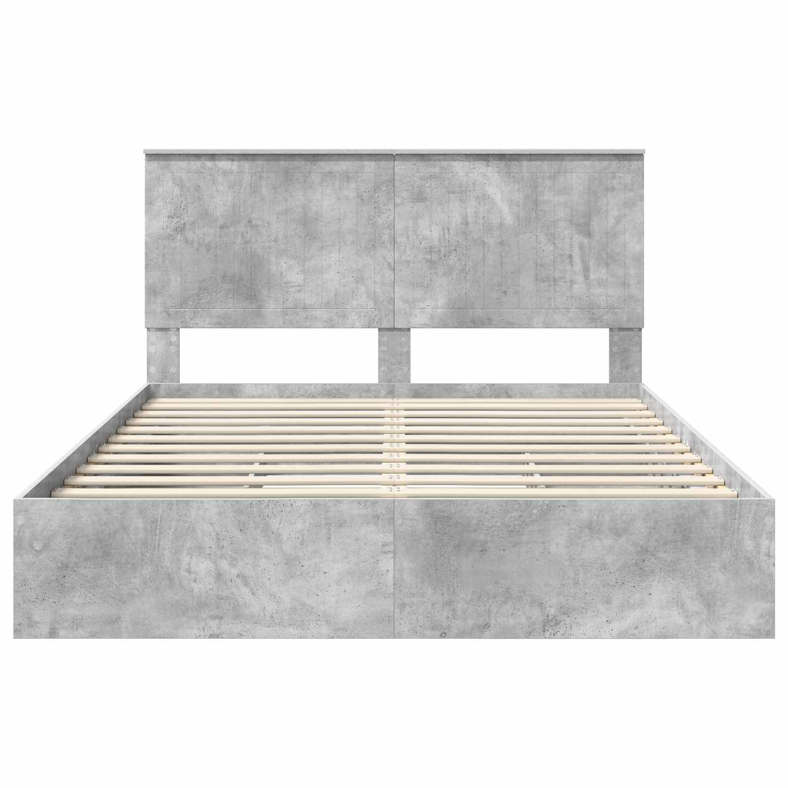 Opslag bed met hoofdeinde Beton Grijs 150 x 200 cm Bewerkt hout is nu te koop bij PeponiXL, paradijselijk wonen!